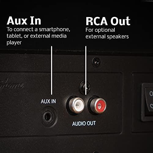 Electrohome Electrohome Kingston 7-in-1 Vintage Vinyl Record Player Stereo System with 3-Speed Turntable, Bluetooth, AM/FM Radio, CD, Aux in, RCA/Headphone Out, Vinyl/CD to MP3 Recording & USB Playback (RR75B)