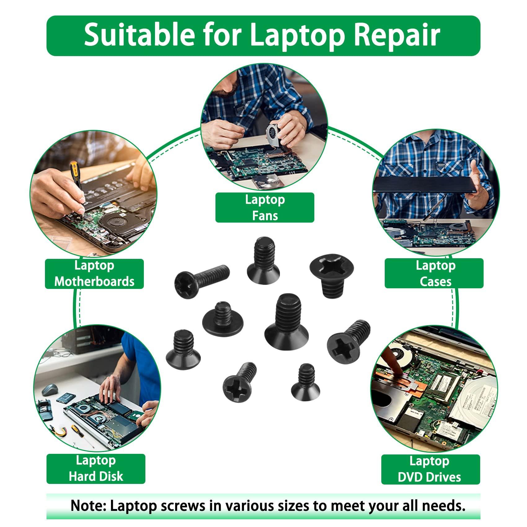 LuKaiSen M.2 Screw Kit, 633PCS NVMe Screw M.2 SSD Mounting Kit-M2 M2.5 M3 Black Carbon Steel Laptop Notebook Computer Set with Screwdriver for Asus Gigabyte MSI Motherboards Compatible with IBM/HP/Dell