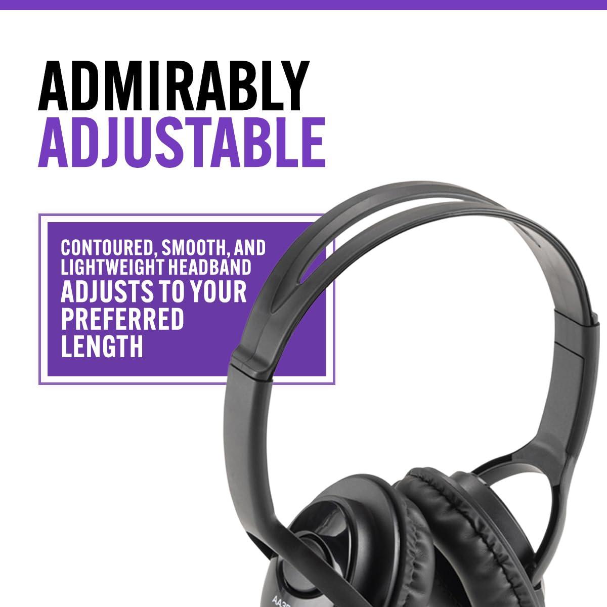 OnStage On-Stage AA3500 Wired Headphones (Closed-Back Padded Ear Cups, Adjustable Headband, Built-In 6' Cable with 1/8 jack and 1/4Adapter, 40 mm, 32 Ohm Drivers, 20 Hz20 kHz Frequency Response, Black)