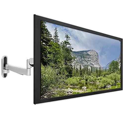 Mount-It! Mount-It! Height Adjustable TV Wall Mount Bracket with Counterbalance Gas Spring Arm - Full Motion Articulating Design Fits Flat Screens Displays Up to VESA 400x400 mm and 44 Lbs - Silver