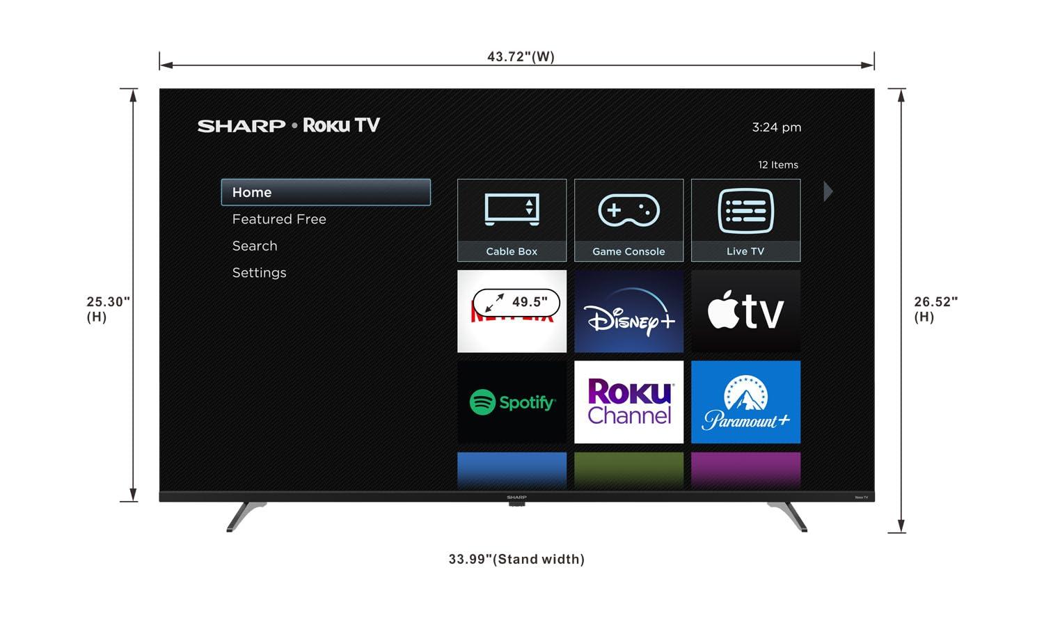 Sharp SHARP Roku TV 50" Class (49.51" Diag.) 4K Ultra HD with HDR10