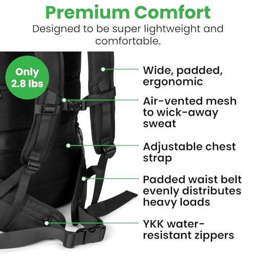 COR Surf COR Surf Travel Backpack Carry On Laptop Backpack with Secret Passport Pockets | Daypack Business Weekender Luggage Backpack for Men and Women | The Island Hopper (40L, Army Green)