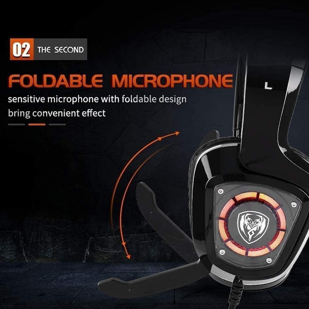 PiMex PiMex High-end USB PS4 Headset, 7.1 Surround Sound PC Gaming Headset with Cable and Noise Cancelling Mic Headphones for Laptops, Computer,with RGB Light (Color : B)