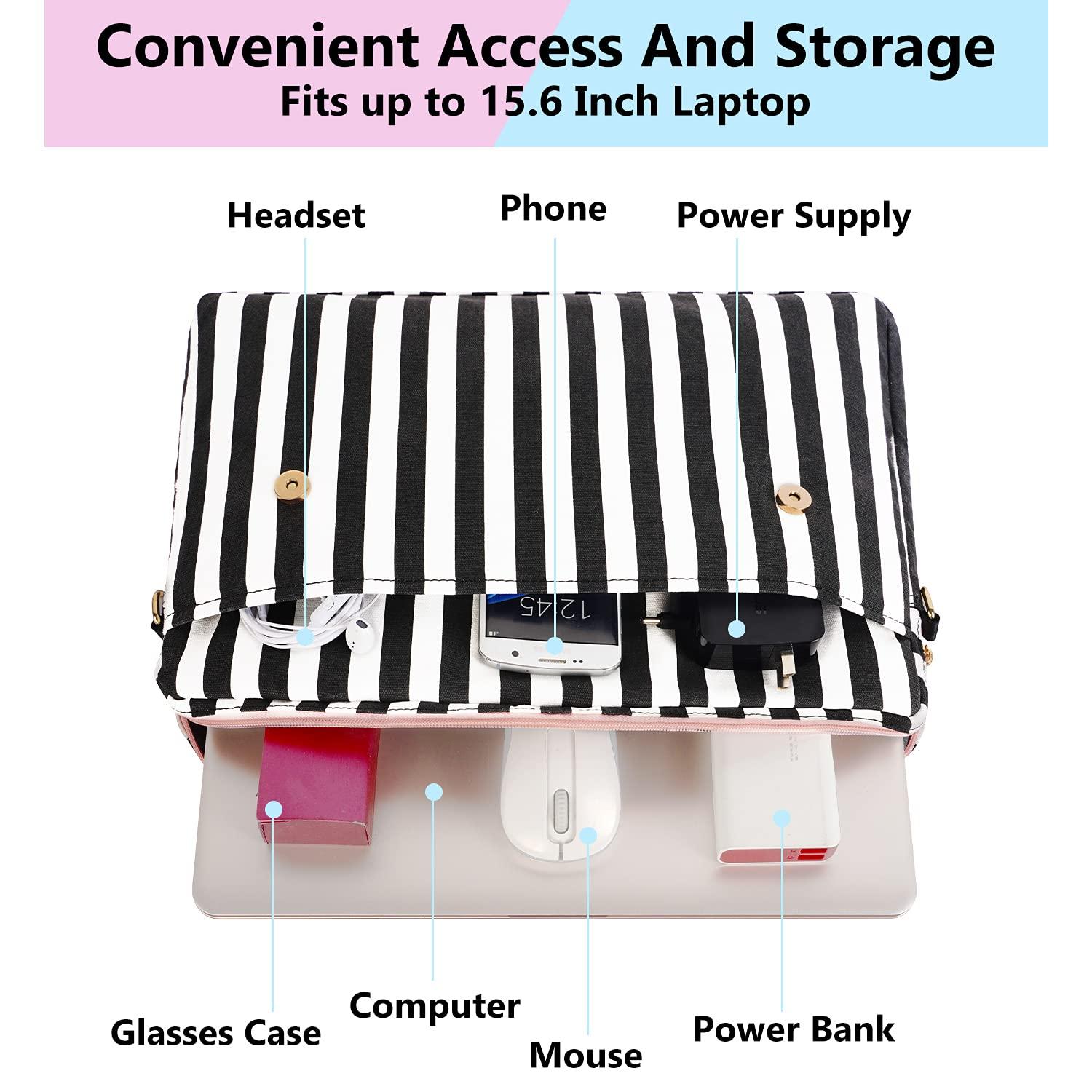 MATEIN Laptop Bag for Women, 15.6 inch Slim Computer Briefcase Sleeve Case, Lightweight Cute Girly Messenger Shoulder Carrying Work Bag with Rfid Pocket, Water-resistant Cute Purple Gift for Women, Nurse