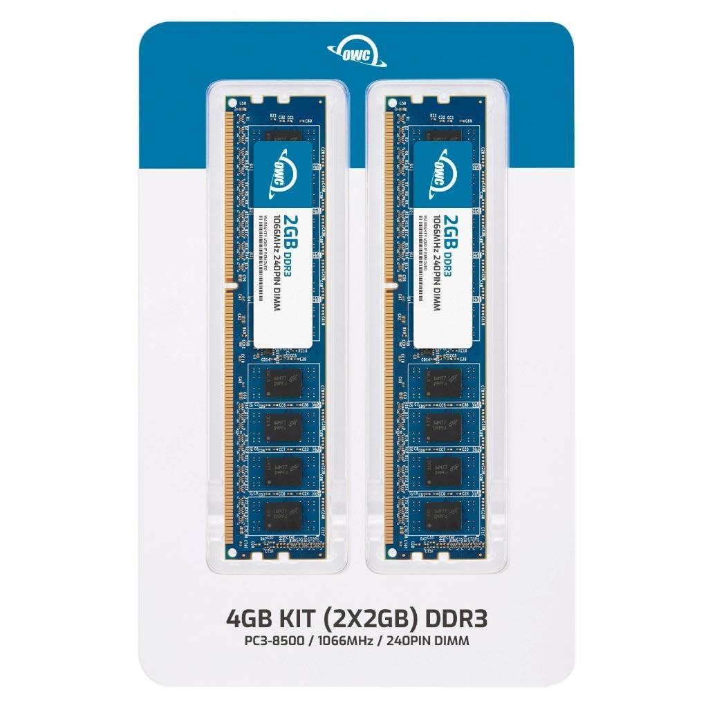 OWC OWC 4GB (2x2GB) DDR3 1066 PC3-8500 CL7 1Rx8 240-pin 1.5V Non-ECC UDIMM Memory RAM Module Kit