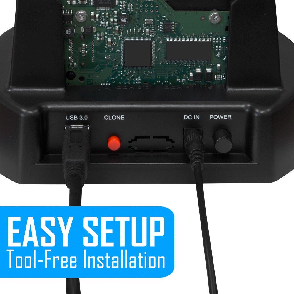 Kingwin Kingwin USB 3.0 to SATA/SSD Dual Bay Hard Drive Docking Station w/Offline Clone Function. Compatible w/ 2.5/3.5 Inch SATA HDD/SSD (SATA I/II/III). Tool-Free Design, Support 2x8TB Drives & UASP