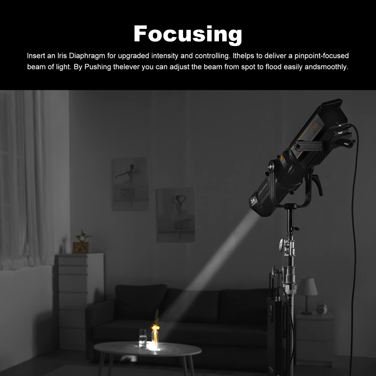 GODOX Godox VSA-26K Spotlight Attachment Kit,Conical Snoot with 26 Projection Lens and 9 Gobos for Bowens Mount Flash Speedlite,Studio Strobe Monolight,Photography LED Light and Video Light