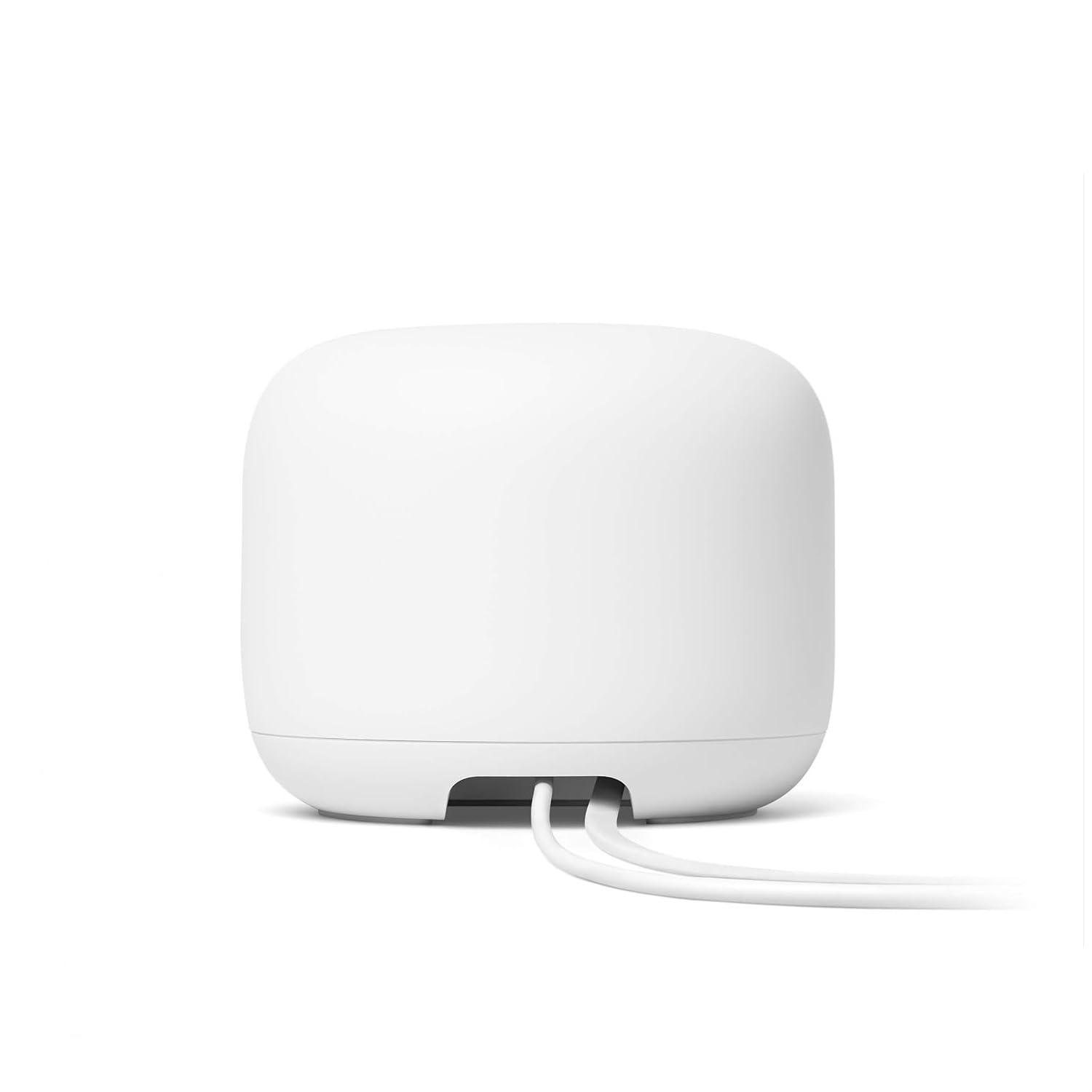 Google Nest WiFi Router Reliable Home Wi-Fi System with Fast Speed and Whole Home Coverage - Google WiFi Mesh Router Snow (2 Routers)