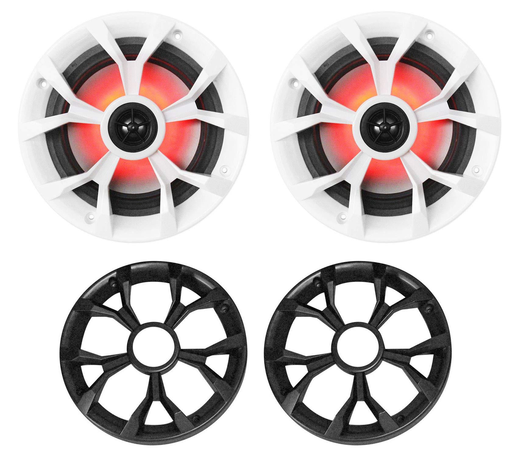 Rockville Rockville 3 RKL65MBW Dual 6.5" Marine Wakeboard LED Speakers+2 Color Grilles
