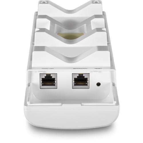 TRENDnet TRENDnet 14 dBi WiFi 6 AX1200 Outdoor Directional PoE Access Point, TEW-940APBO, 5GHz WiFi 6 Point-to-Point Bridge, 1 x Gigabit PoE (in) Port, and 1 x Gigabit Port, 14 dBi Directional Antenna, White