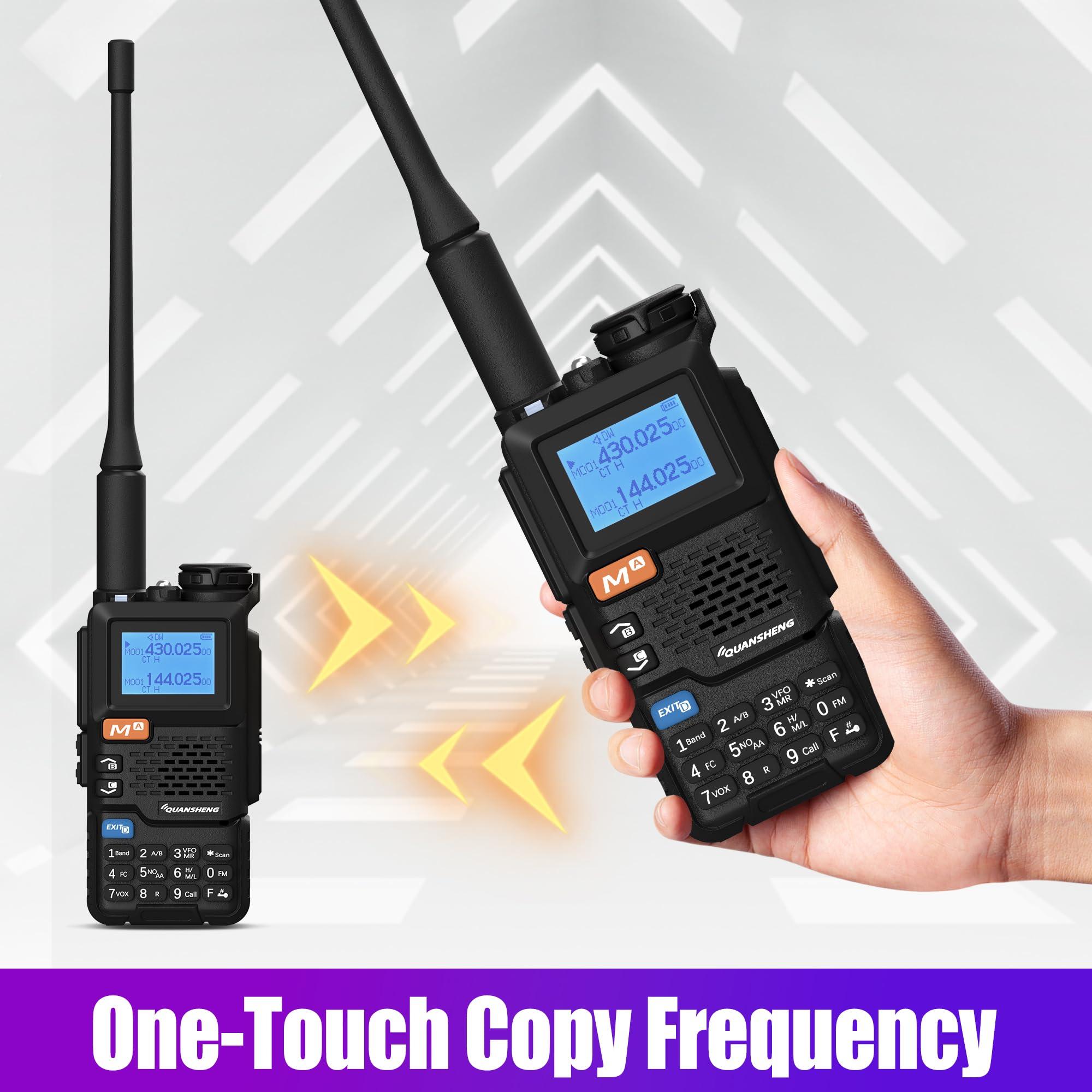 QUANSHENG QUANSHENG UV-5R Plus Walkie Talkie Am Fm Two Way Radio Long Range NOAA Wireless Copy Frequency USB Charger Ham Radio 2 Pack with 771 Antenna