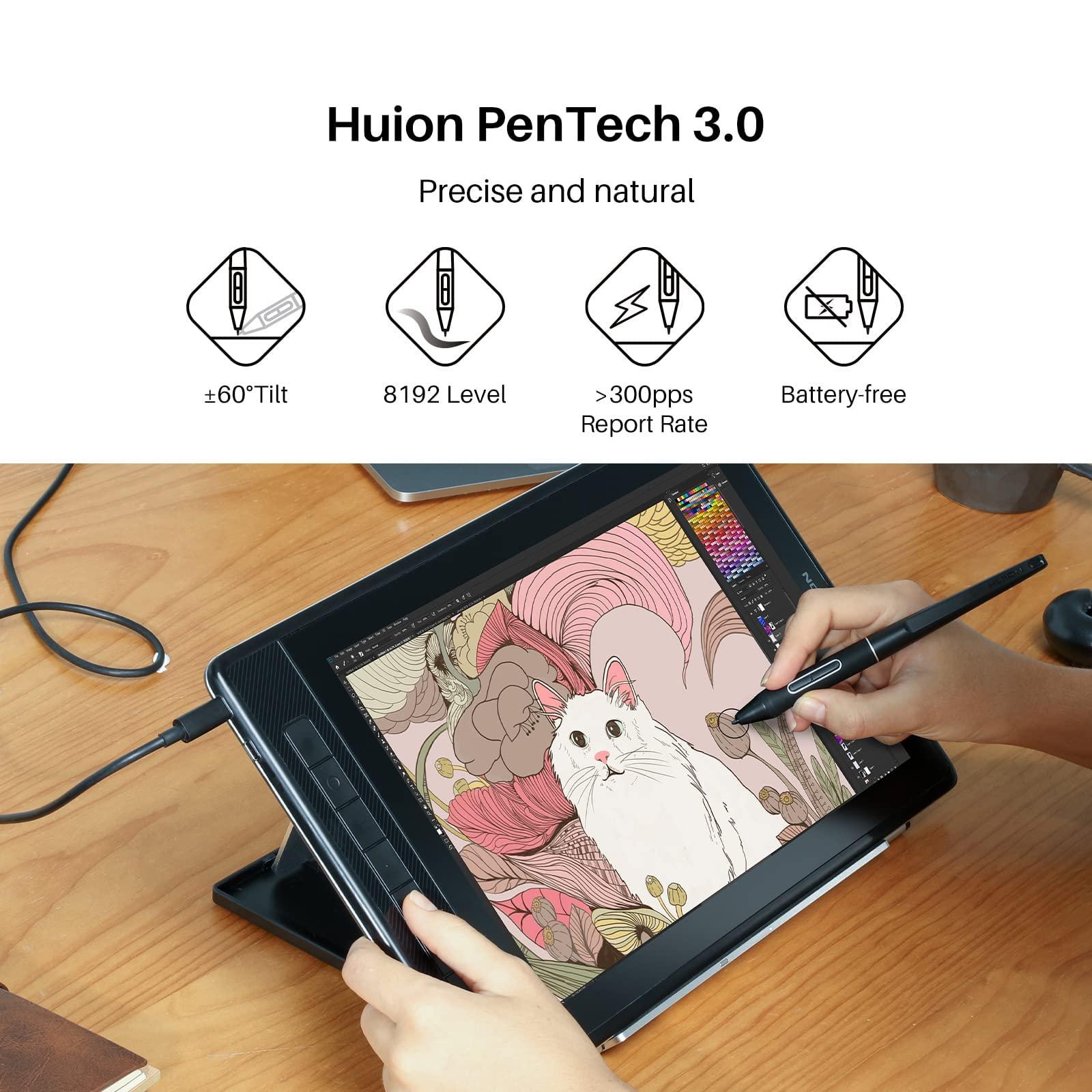 HUION HUION Kamvas Pro 13 2.5K QHD Graphics Monitor Drawing Tablet with Screen and 10 Pack Upgraded Replacement Felt Nibs