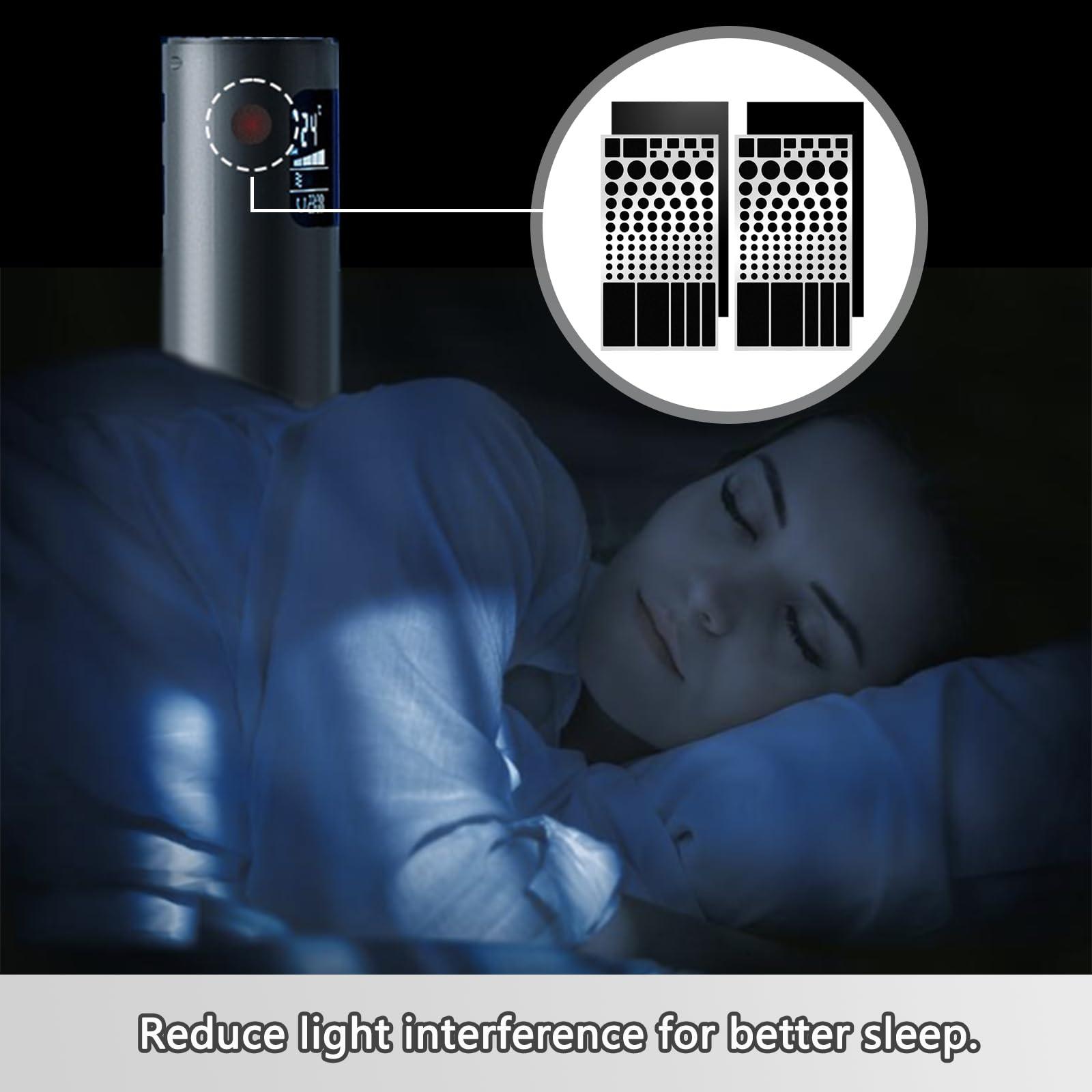 Mecefeno LED Light Blocking Stickers, Blackout Stickers Light Dimming Sticker for Electronics Blackout Sticker for Routers LED Covers (2 Sheets Cut and 2 Sheets Whole)