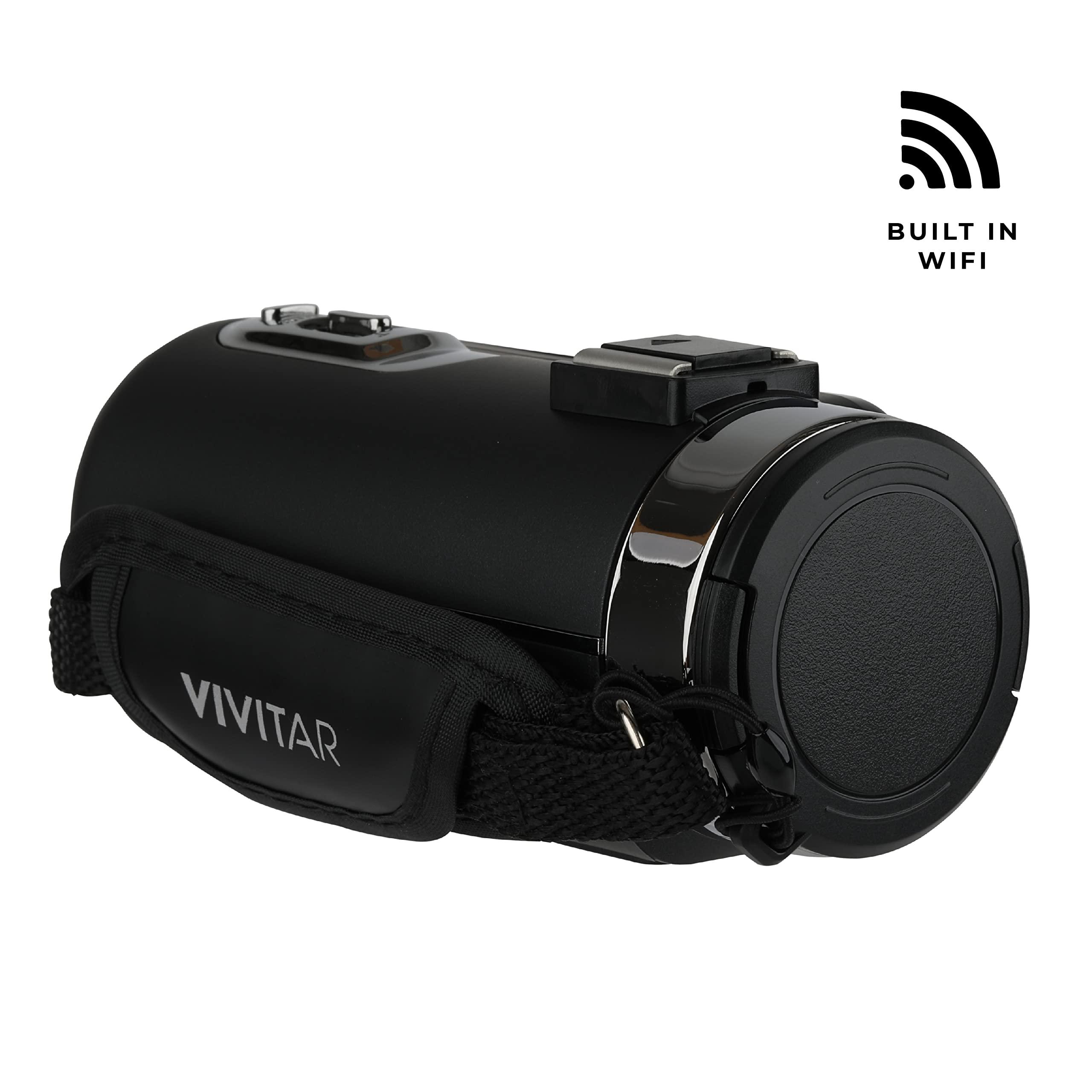 Vivitar Vivitar 4K Video Camera, Wi-Fi Ultra HD Camcorder with 18x Digital Zoom, 3 IPS Touchscreen Video Recorder with Night Vision, Vlogging Camera with 3.5mm Microphone Jack, Rechargeable, SD Card Slot