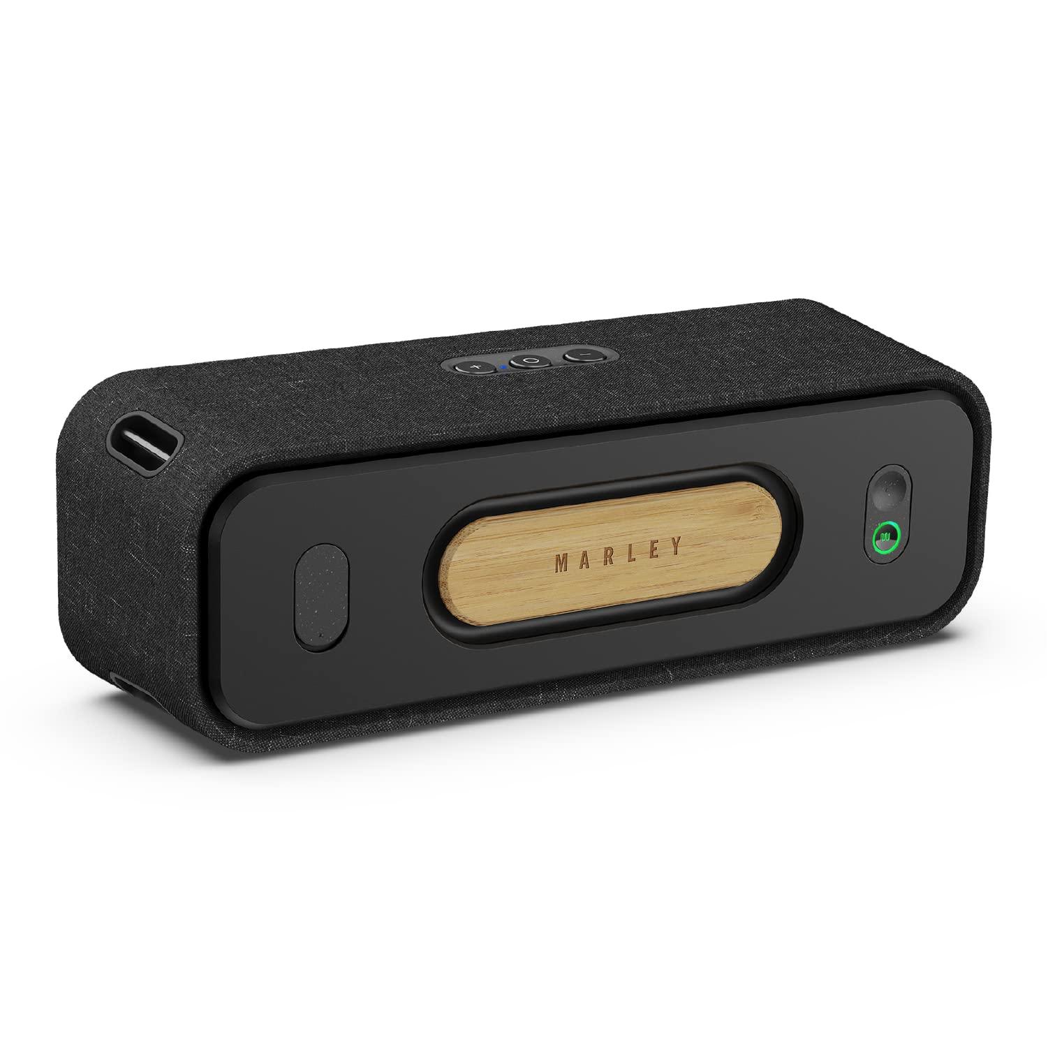 Marley House of Marley Get Together 2: Portable Speaker with Wireless Bluetooth Connectivity, 20 Hours of Playtime and Sustainable Materials, IP65 Dust and Water Resistance, Signature Black