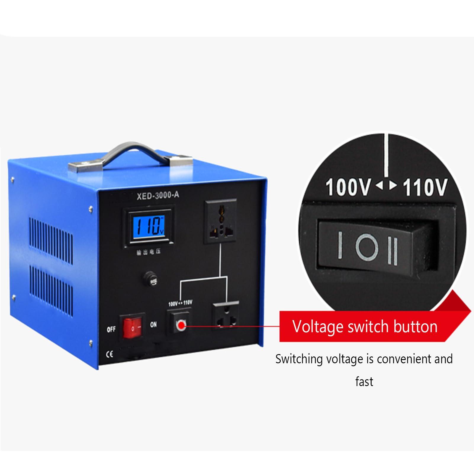 DirectNine Basics Voltage Converter Transformer,Power Converter Heavy Duty Step Down Voltage 220v to 110/100v Converter Household Appliances Power Conversion,Blue,2000W