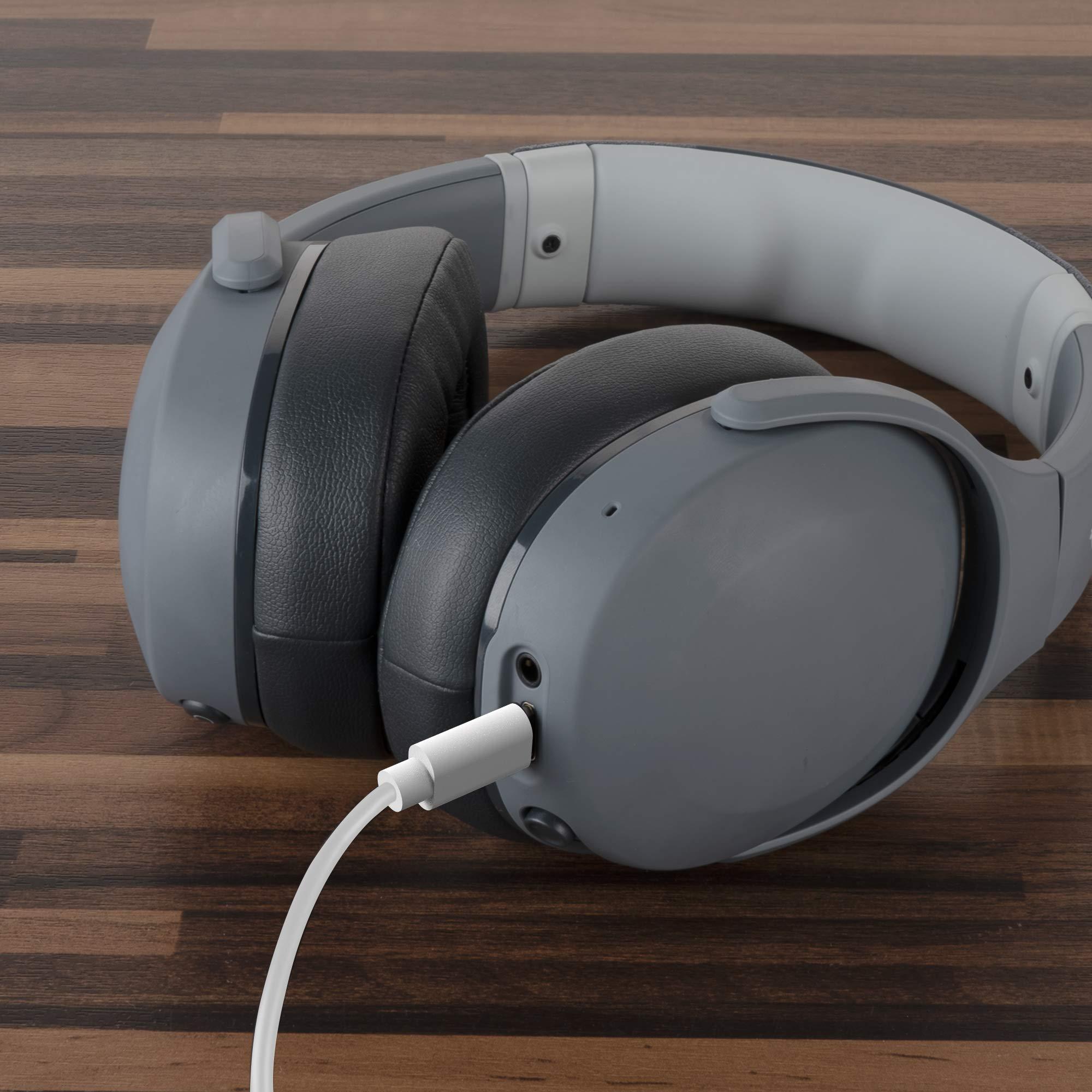 GEEKRIA Geekria USB Headphones Earbuds Short Charger Cable Compatible with Skullcandy Aviator 900 ANC, Dime EVO/3, Method 360 ANC, Push XT, USB Replacement Power Charging Cord (1ft/30cm 2 Pack)