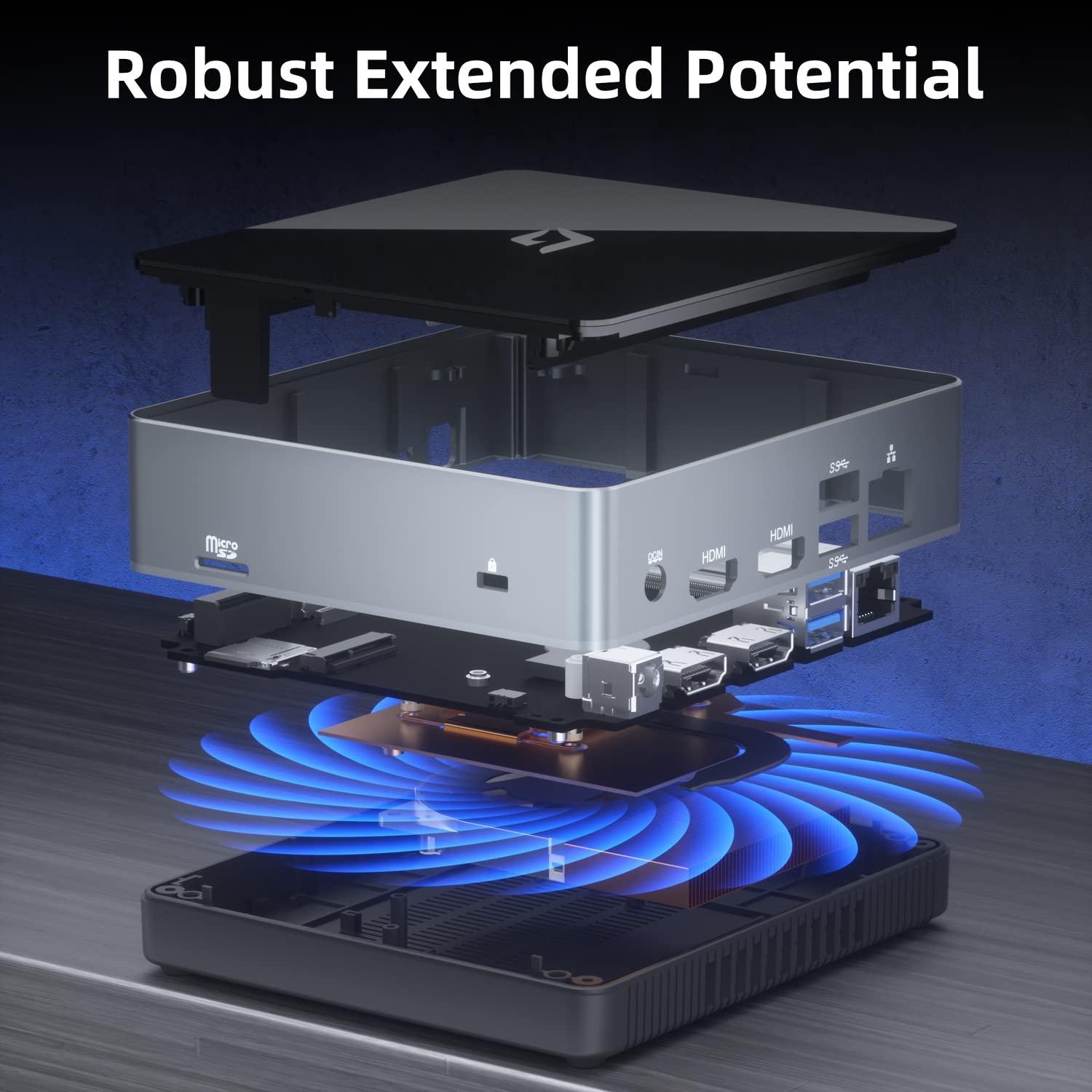 CyberGeek CyberGeek Nano A1 Linux Computer Desktop, Intel 12th Alder Lake N100 (up to 3.4GHz), 4GB DDR4 RAM 256GB PCIe SSD, Mini Computer Support 4K Dual Display/USB3.0/WiFi 6/BT5.2/RJ45/VESA Mini Office PC