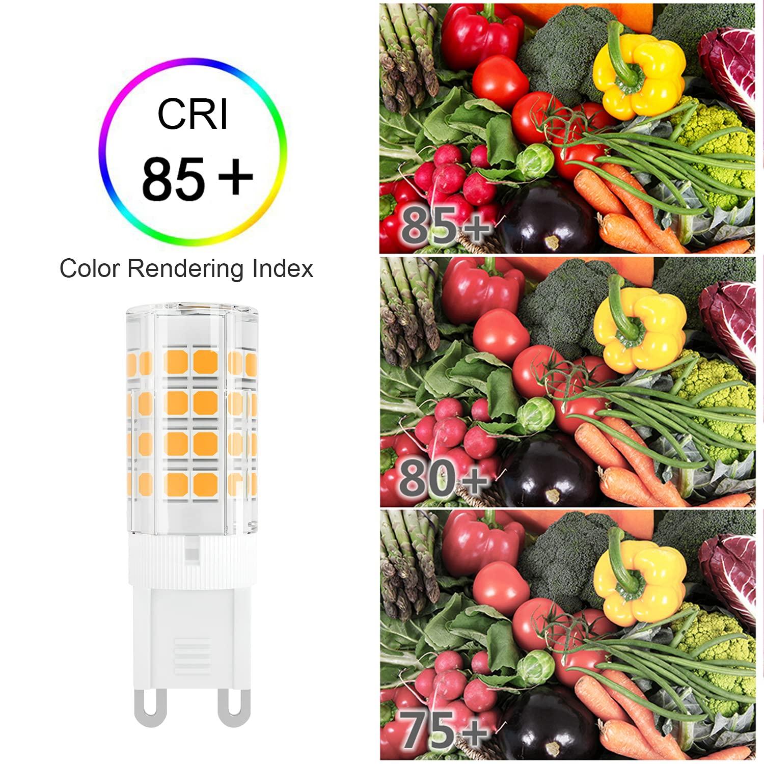 DiCUNO DiCUNO G9 LED Light Bulb 4W, 40W Halogen Replacement, Warm White 3000K, G9 Bi-Pin Ceramic Base, 120V, 450LM, Non-dimmable, for Chandelier Light, Pendant Light, 6-Pack