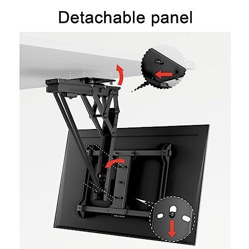 THEGA TV Ceiling Mount Bracket - Motorized Ceiling TV Mount, TV Wall Brackets and Tilt Mount Brackets Fits 32-75 Inch TVs, 90 Left/Right Rotation Electric TV Lift, Electric Ceiling TV Mount