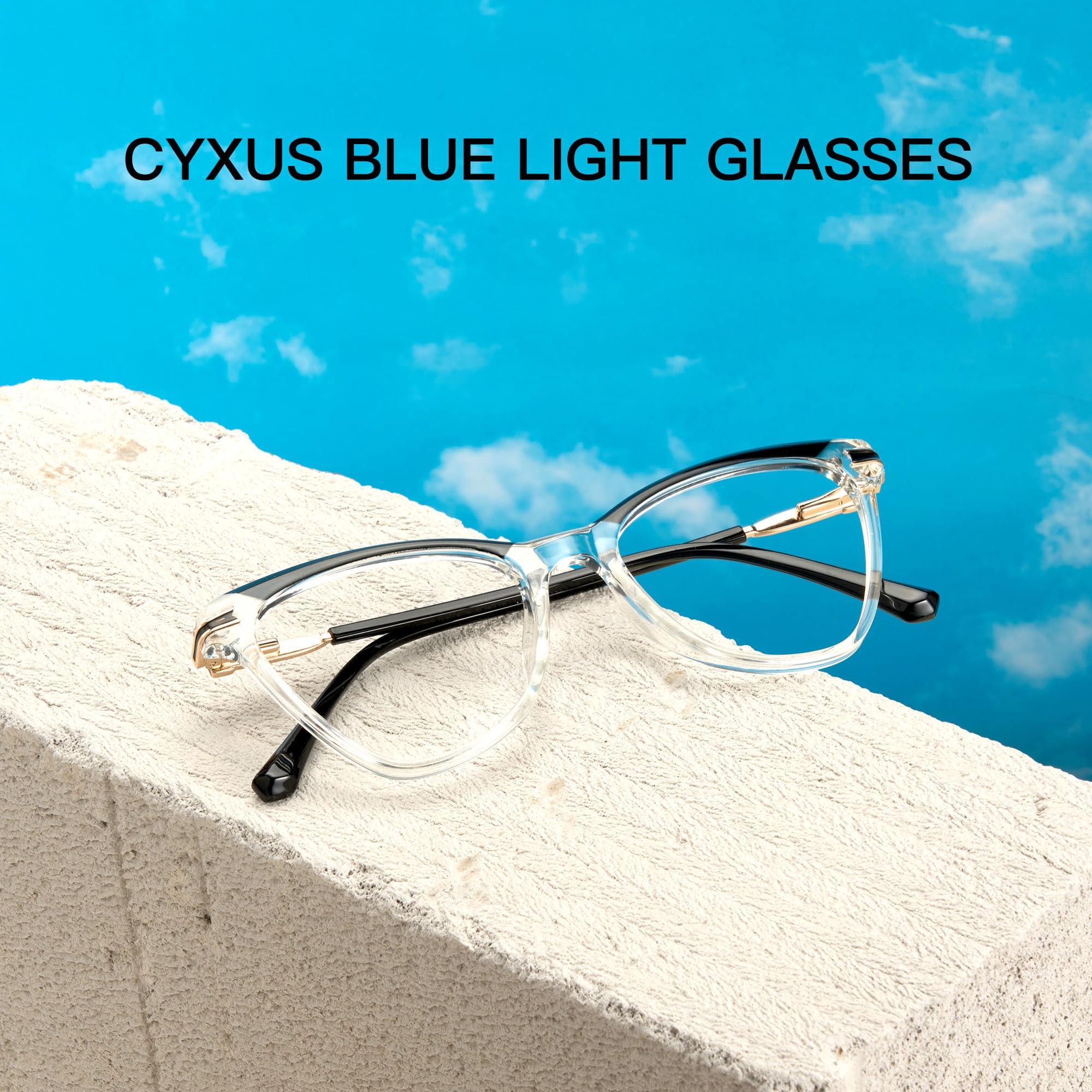 Cyxus Cyxus Cat Eye Blue Light Blocking Glasses for Women Men Tr90 Frame Anti Eye Strain UV400 Protection Computer Glasses 8189 Transparent