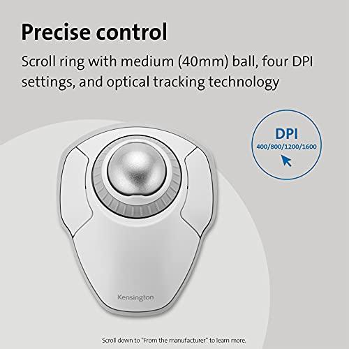 Kensington Kensington Orbit Wireless Trackball with Scroll Ring - White (K70991WW)