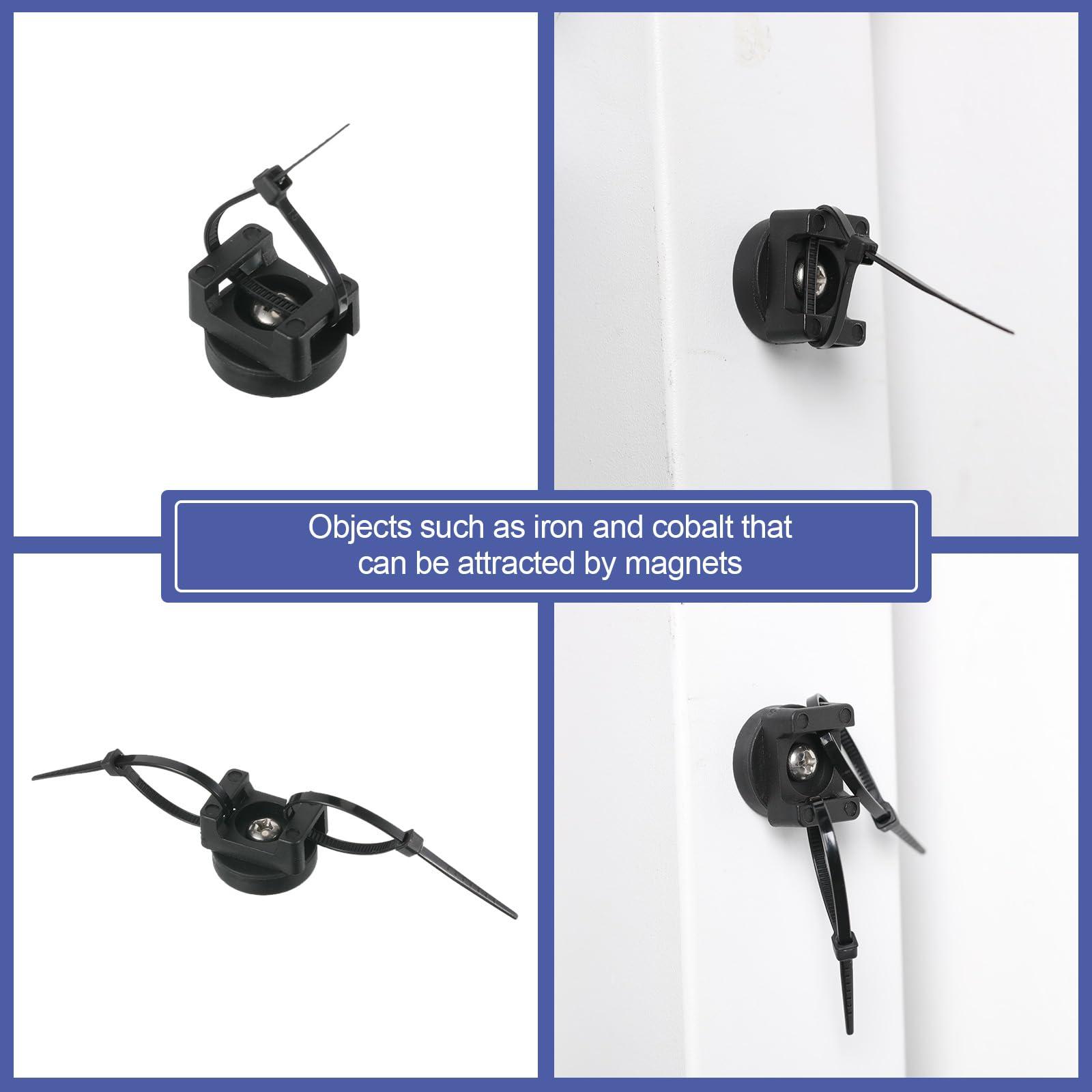 Yookeer Magnetic Zip Tie Mount Multipurpose Cable Holder Cable Mount Magnets Magnetic Wire Management Bases with Heavy Duty Cable Zip, Mount Nylon Cable Ties in Total(250 Pieces,22 mm)