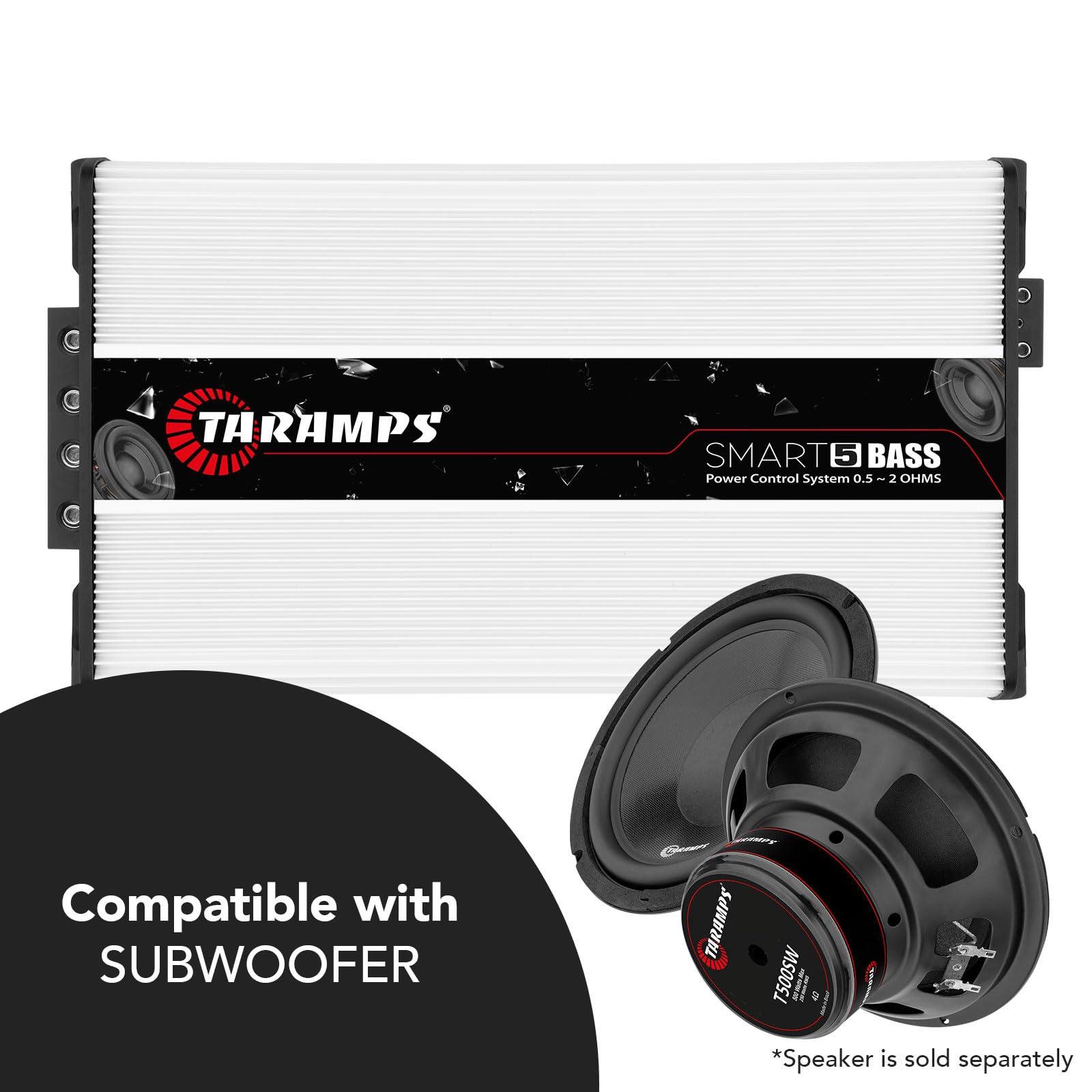 Taramp's Taramps Smart 5 Bass Amplifier 0.5 to 2 Ohms 5000 Watts RMS, Multi Impedance, 1 Channel, High Power Class D, Monoblock, Great for Subwoofers, Smart 5k