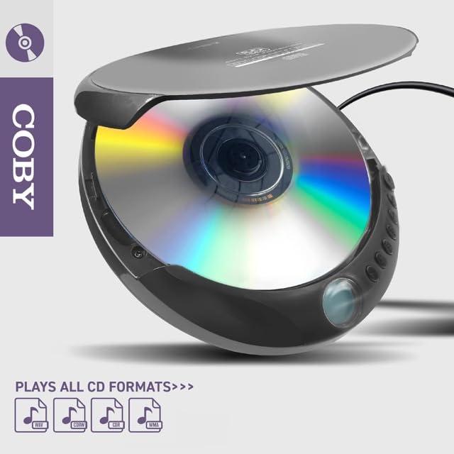 Coby Coby CD Player Portable CD Player with Headphones, 60-Sec Anti-Skip Discman Compact Disc Portable CD Player for Car, Foldable Headset for Travel or Home Use