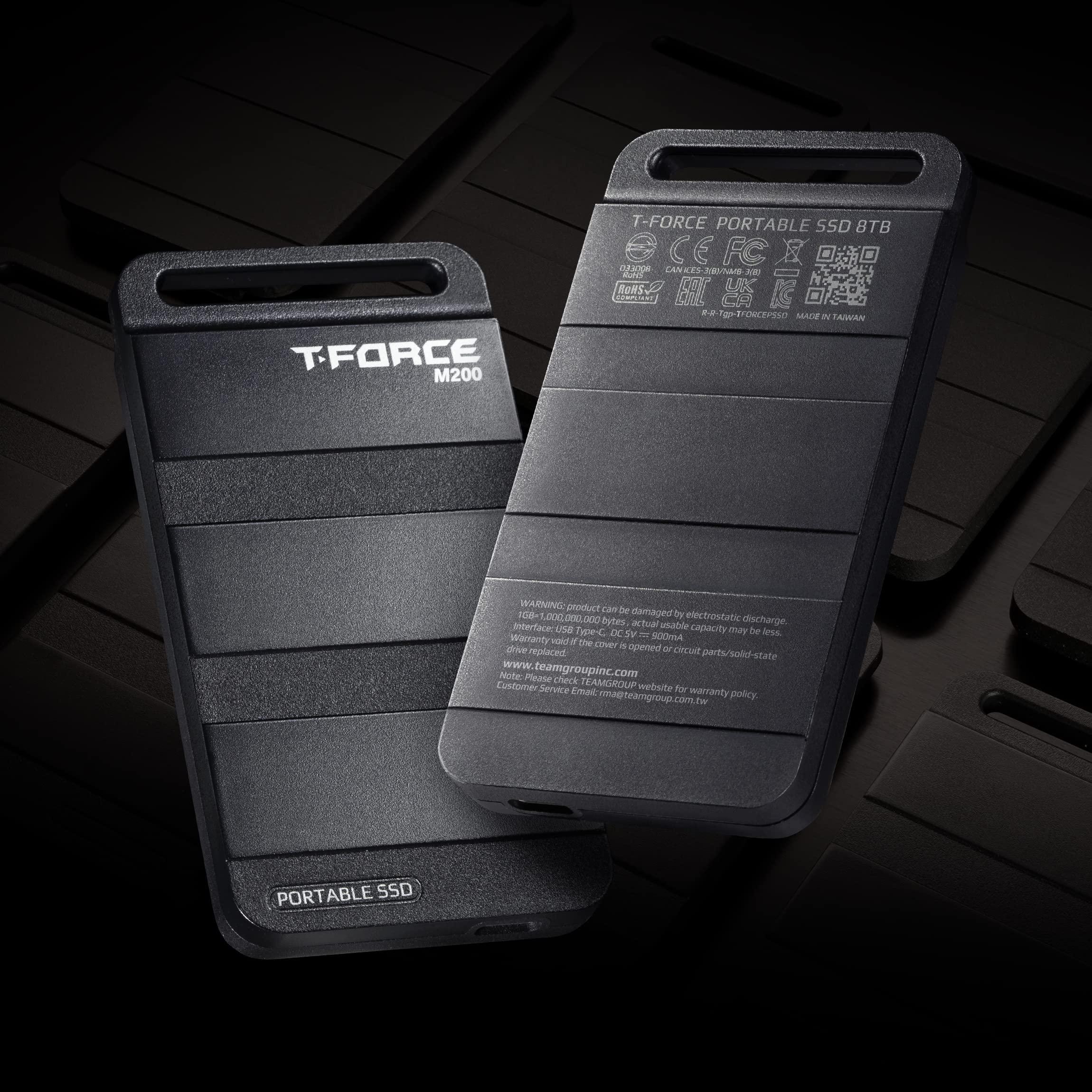 TEAMGROUP TEAMGROUP T-Force M200 Portable External SSD 4TB USB3.2 Gen2x2 Type-C Read/Write 2000MB/s Compatible with PS5 & Xbox & Chrome OS T8FED9004T0C102