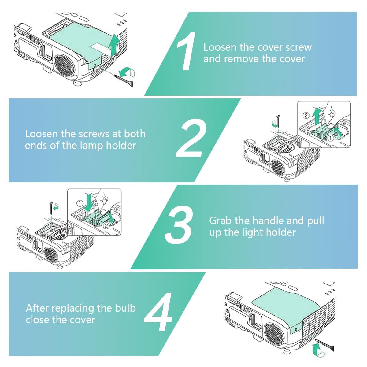 SORNEICDR Projector Lamp for Epson EL PLP67/V13H010L67 EB-S02 EB-S02H EB-X11 EH-TW480 EH-TW550 EB-X12 EB-X02 EB-S01 EB-S11 EB-S12 Home Cinema 500 707HD 710HD 7 50HD H436B H433B EX3210 EX3212, with Housing