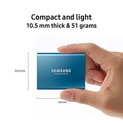 SAMSUNG SAMSUNG T5 Portable SSD 1TB - Up to 540MB/s - USB 3.1 External Solid State Drive, Black (MU-PA1T0B/AM)