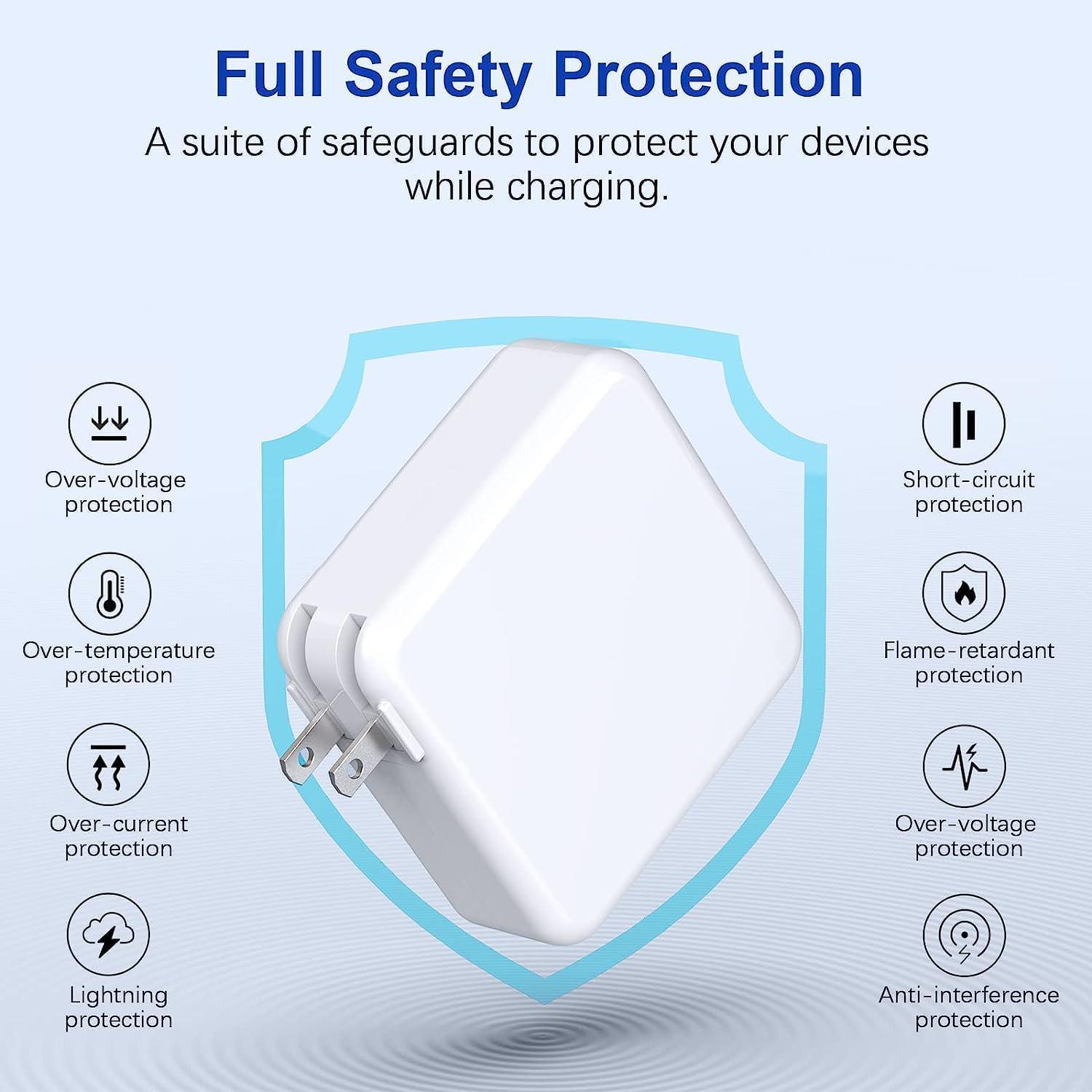 WOSUK MacBook Pro Charger 96W USB C Charger for MacBook Pro 16, 15, 14, 13 inch 2024, 2023, 2022, 2021, M3 M2 M1 Mac Book Air USB C Laptop Power Adapter with LED, 5A Cable Charging