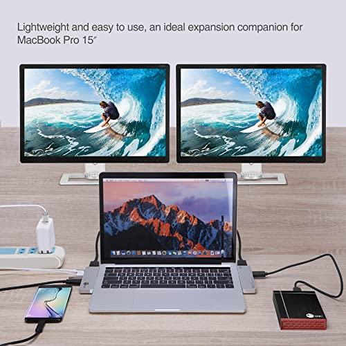 SIIG SIIG Thunderbolt 3, Aluminum USB Type C Hub with 4K @30Hz HDMI, SD/Micro SD Card Reader, 2 USB 3.1 Gen 1 Ports, PD Port for 2016/2017 MacBook 13" & 15" - Silver