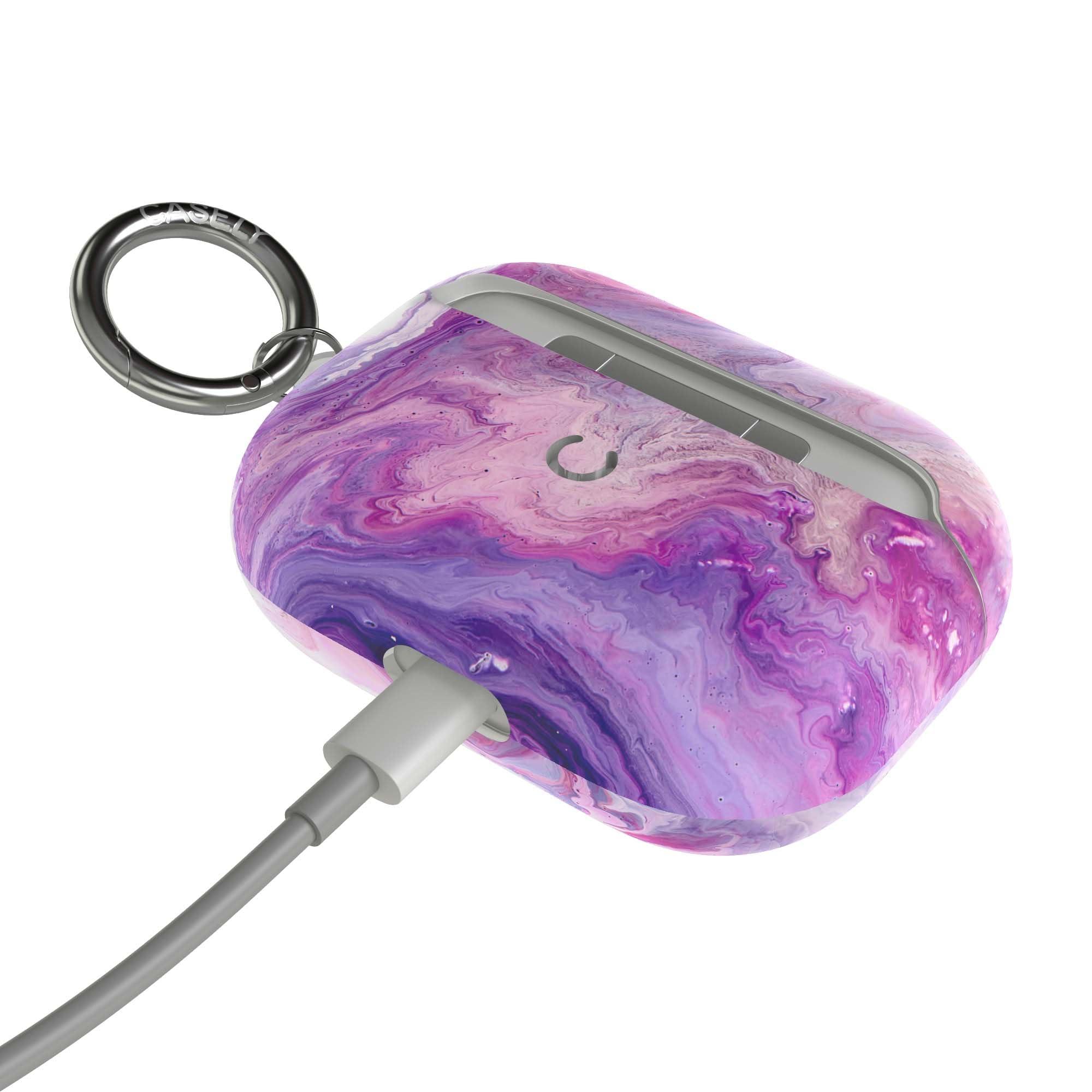 Casely Casely Case Compatible with AirPods Pro 1 | Tie Dying Over You Purple Marble AirPods Case