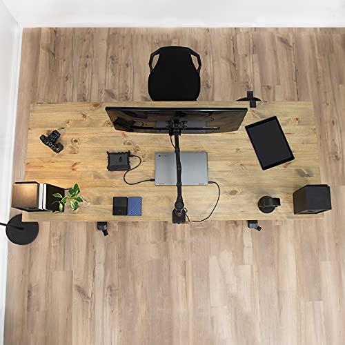 VIVO VIVO Single Monitor Arm Desk Mount, Holds Screens up to 32 inch Regular and 38 inch Ultrawide, Fully Adjustable Stand with C-Clamp and Grommet Base, VESA 75x75mm or 100x100mm, Black, STAND-V001