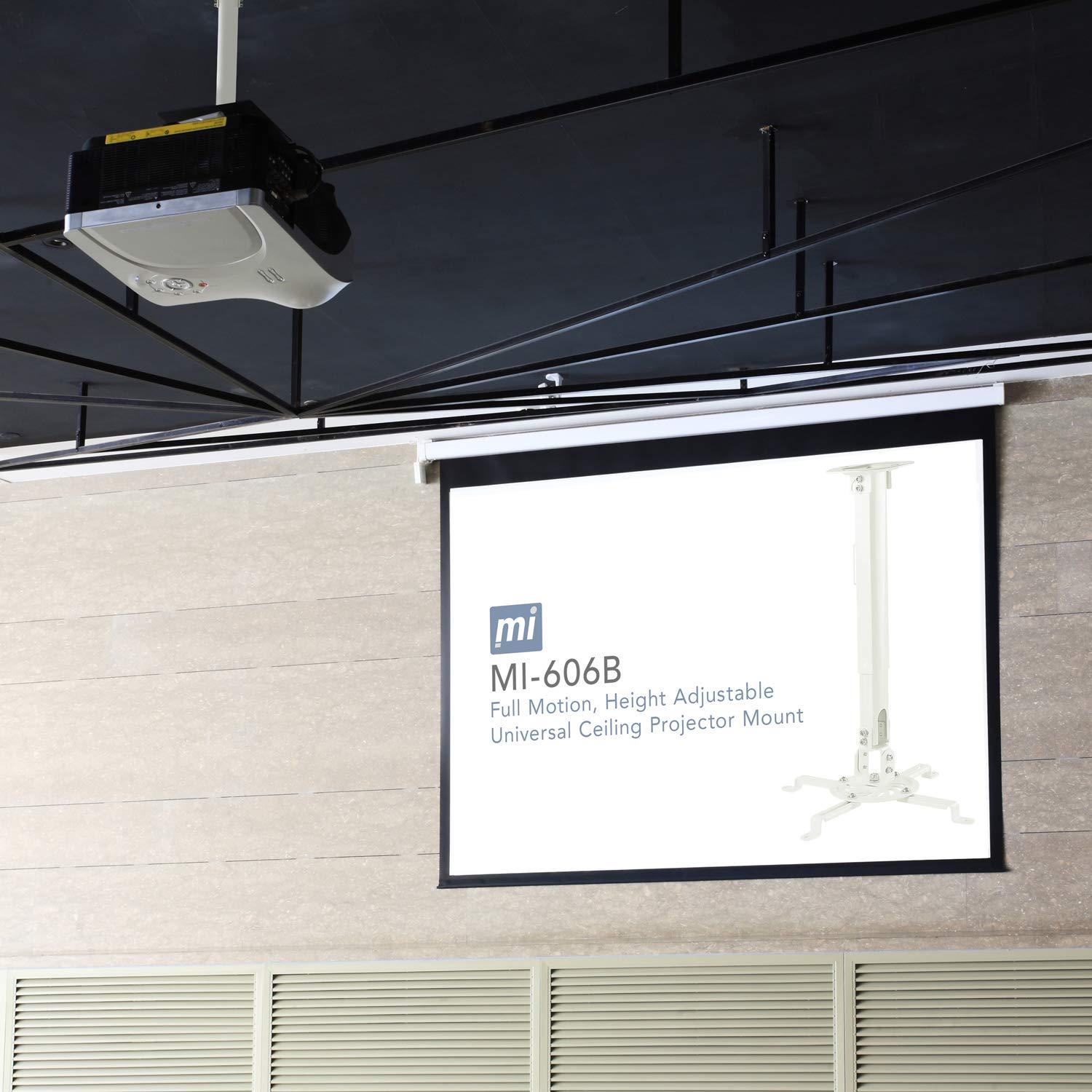 Mount-It! Mount-It! Ceiling Projector Mount | Full Motion and Height Adjustable from 14.5 - 21.5 Inches | Universal Bracket Fits Epson, Optoma, Benq, and Viewsonic Projectors | 30 Lbs Capacity (Medium)
