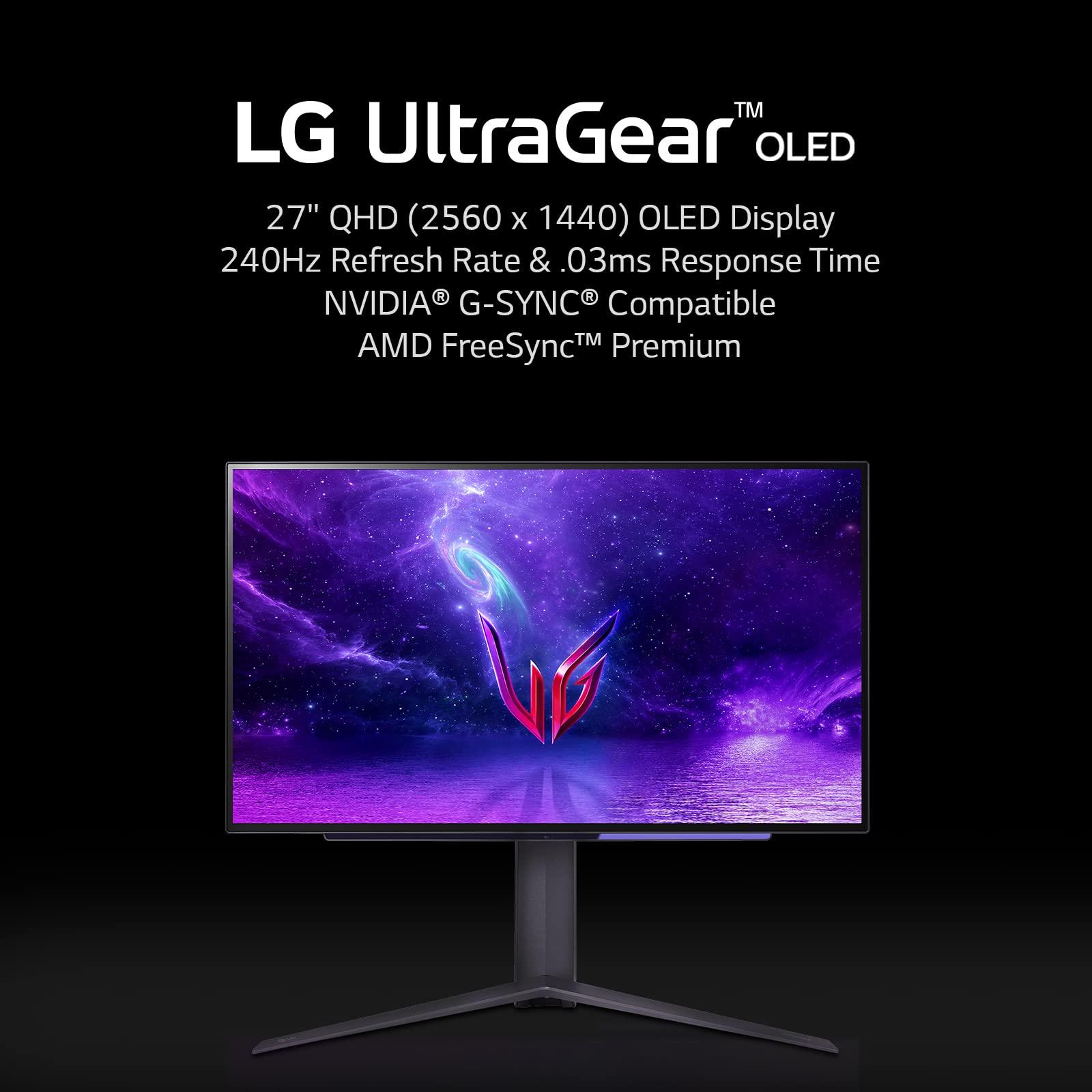 LG LG 27\" Ultragear OLED QHD Gaming Monitor with 240Hz .03ms GtG & nVIDIA G-SYNC Compatible,Black