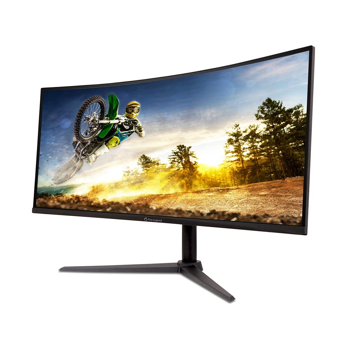 AOPEN AOPEN by Acer 34HC5CU S3bmiiphx 34" QHD 3440 x 1440 21:9 Curved Gaming Monitor | AMD FreeSync Premium | Up to 180Hz | 1ms TVR | Tilt & Height Adjustable | VESA Mountable | 1 x DP 1.4 & 2 x HDMI 2.0
