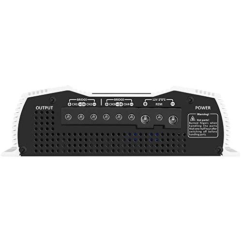 Taramp's Taramps DS 800x4 1 Ohm 800 Watts RMS 4-Channel 200x4 RMS, Class D, Full Range, Crossover High / Low Pass Fixed, Bridgedable Car Audio Amplifier, White