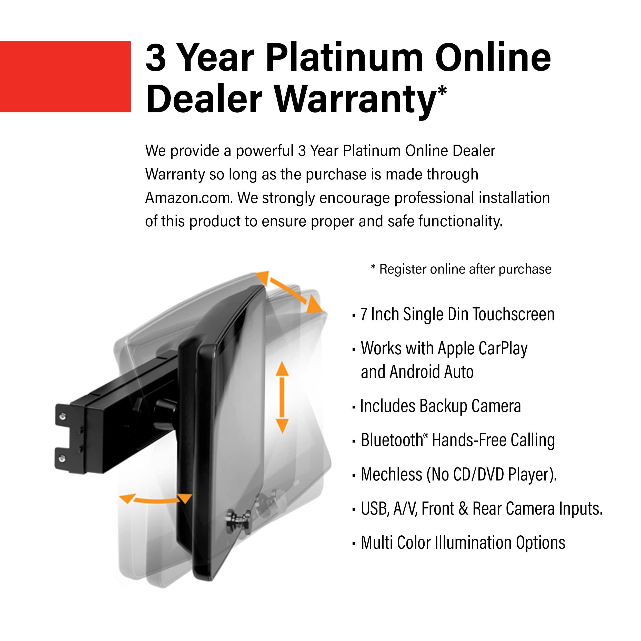 BOSS Audio Systems BOSS Audio Systems BCPA10RC Car Stereo - Apple CarPlay, Android Auto, Single Din, 10.1 Inch LCD Touchscreen, Bluetooth, No CD DVD Player, AM/FM Radio Receiver, Backup Camera