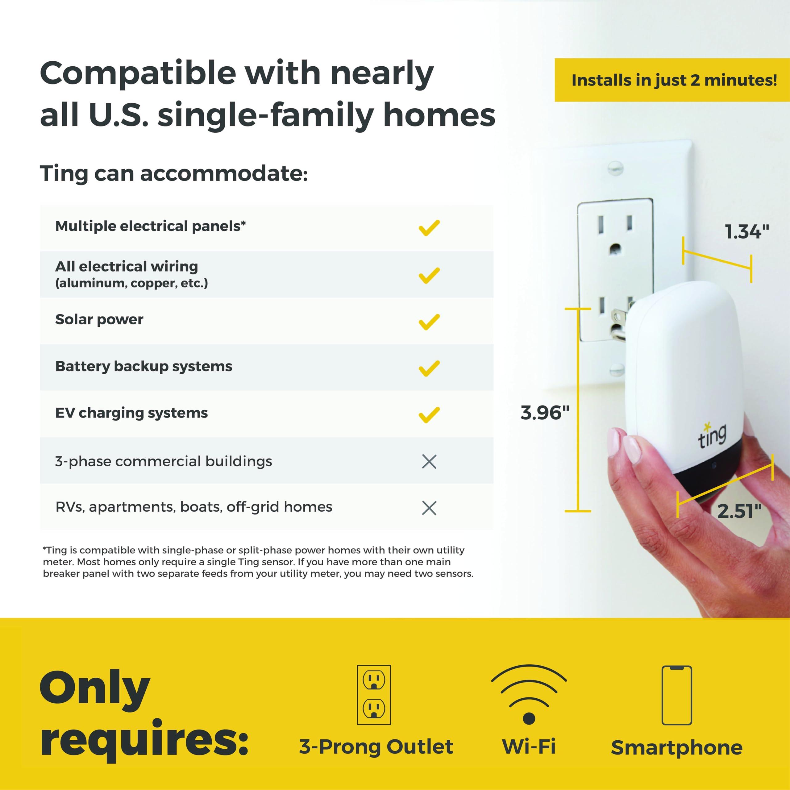 Ting Fire Ting Fire Ting Smart Fire Prevention Sensor & Service - Includes 12 Months of Required Service, Residential Use Only