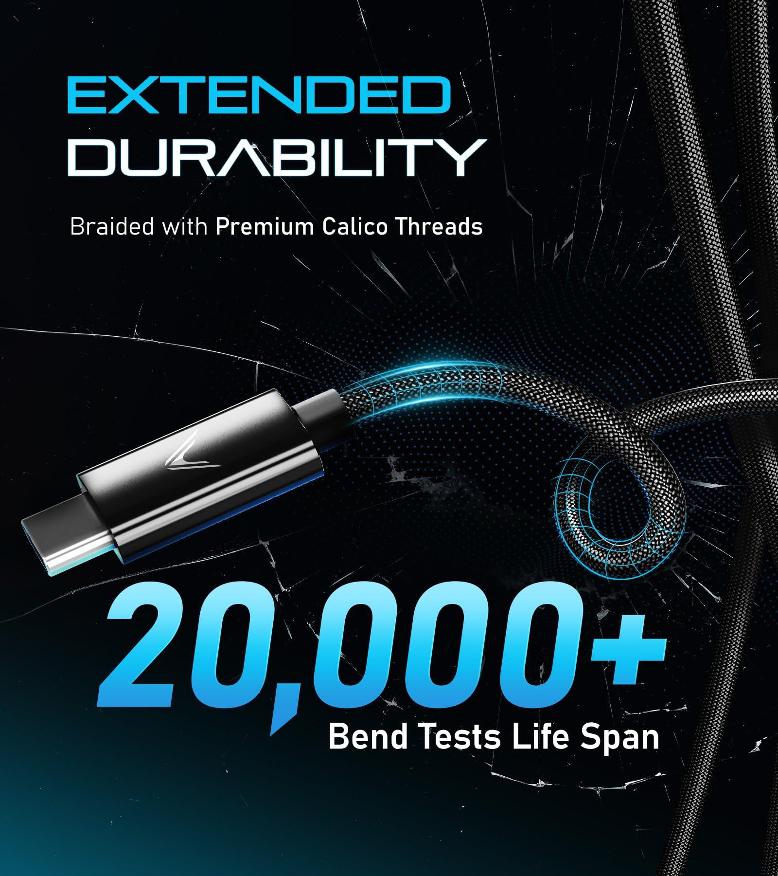 Futurizta Tech Futurizta Tech Zeus-X Short USB-C to USB-C Cable 2 Packs (0.33ft/0.1m) 60W 20V/3A Type-C Fast Charging Cable QC3.0 QC4.0 Compatible with Samsung, Google Pixel, iPad Pro, DAC, SSD