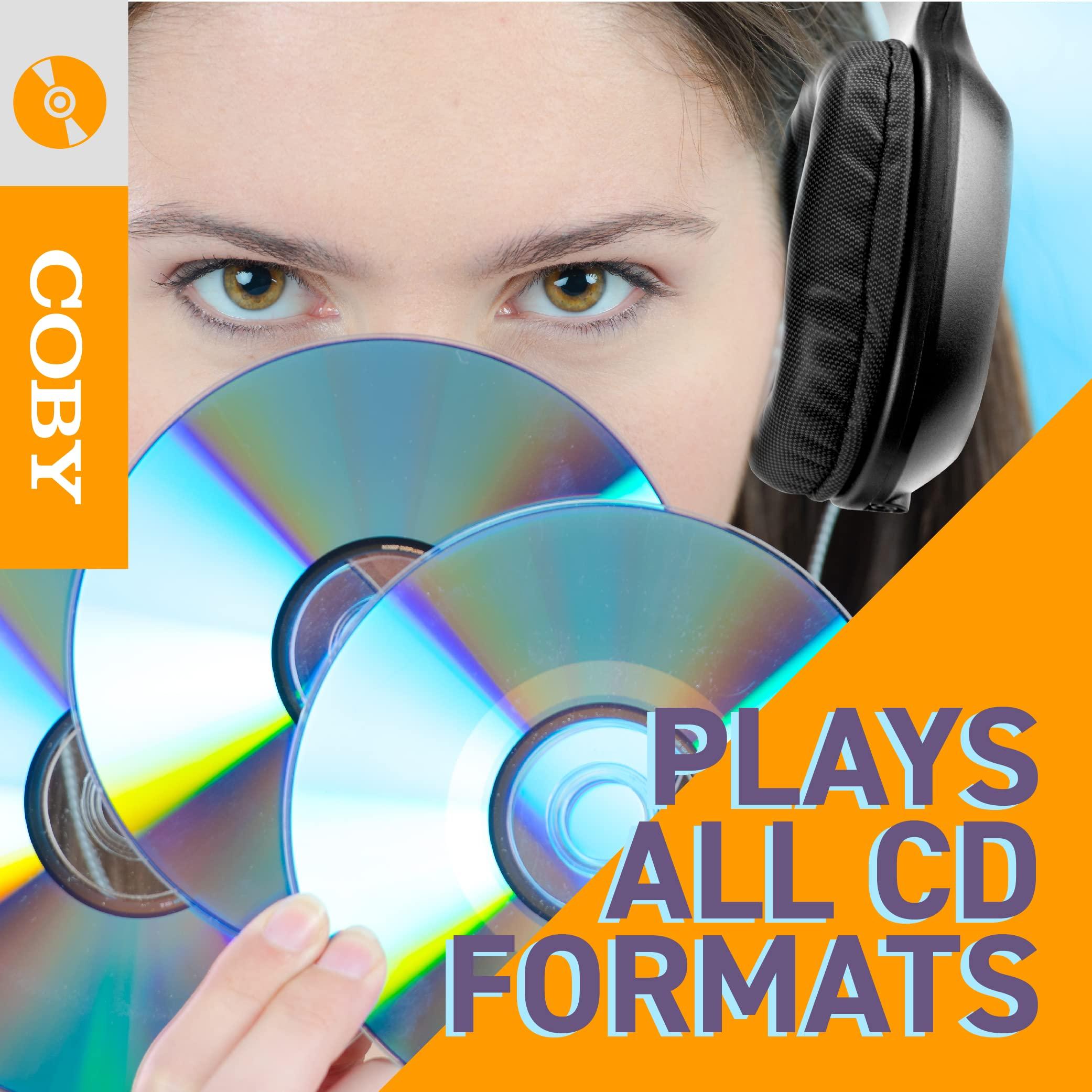 Coby Coby CD Player Portable CD Player with Headphones, 60-Sec Anti-Skip Discman Compact Disc Portable CD Player for Car, Foldable Headset for Travel or Home Use