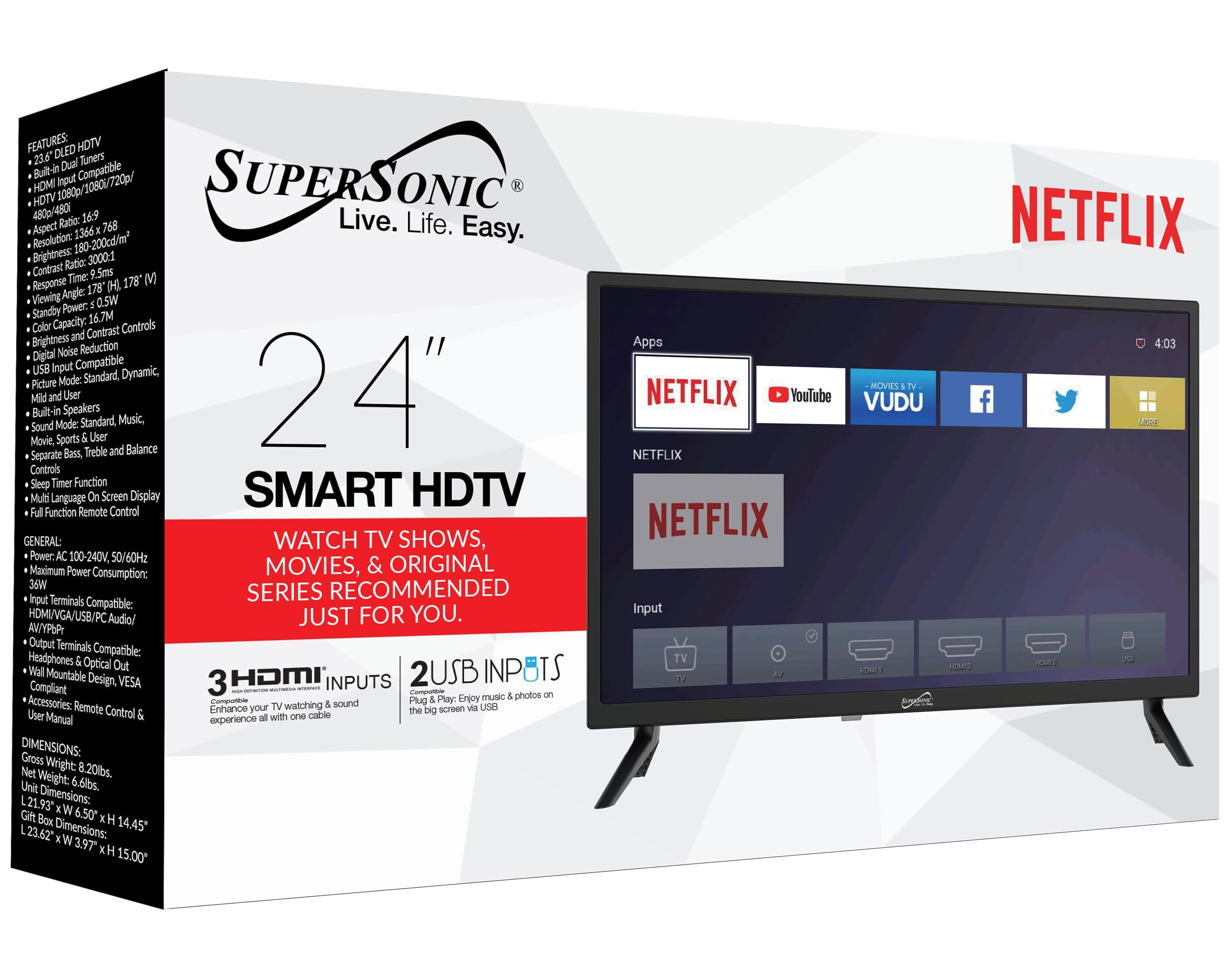 Supersonic Supersonic SC-2416STV 24" Smart LED-LCD TV - HDTV - Black