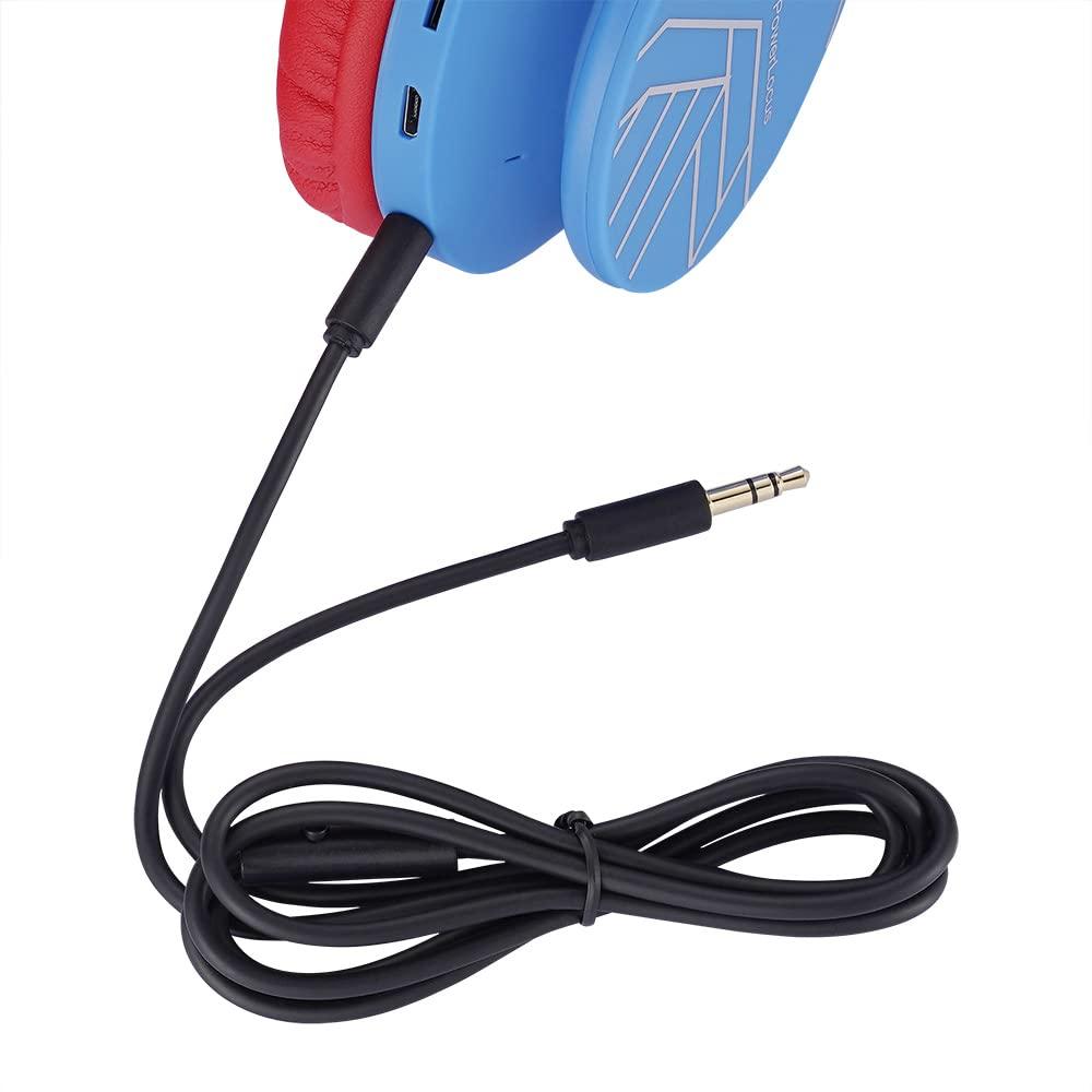 PowerLocus PowerLocus Bluetooth Headphones for Kids, Wireless Foldable Headphones Over Ear, Headphone with Microphone, 85DB Volume Limit, Wireless and Wired Headset with Micro SD, FM for Cellphones, Tablets, PC