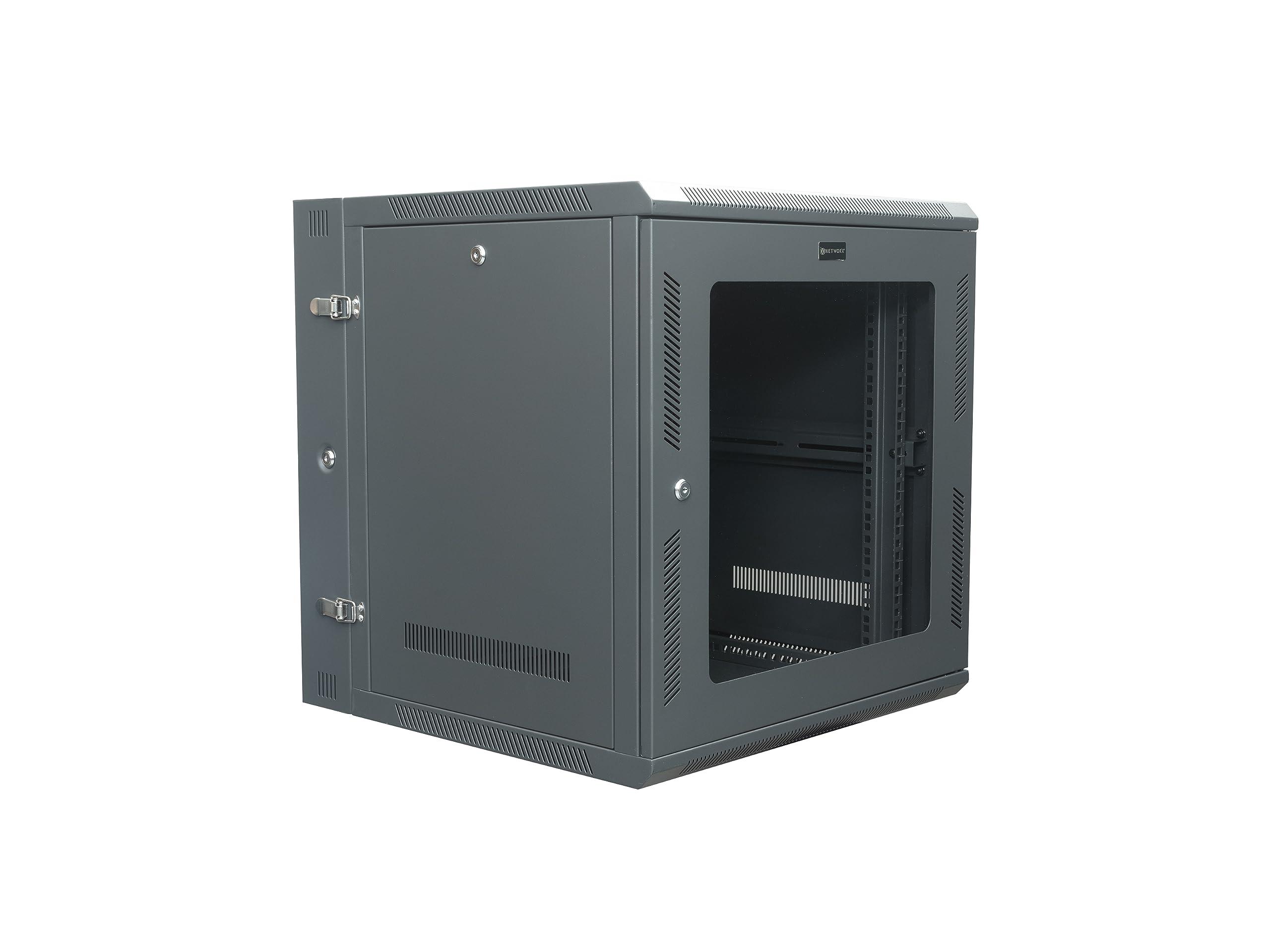 Networx Networx 12U Swing Out Wall Mount Server Cabinet - 24 Inch Depth, Acrylic Door, Flat Packed