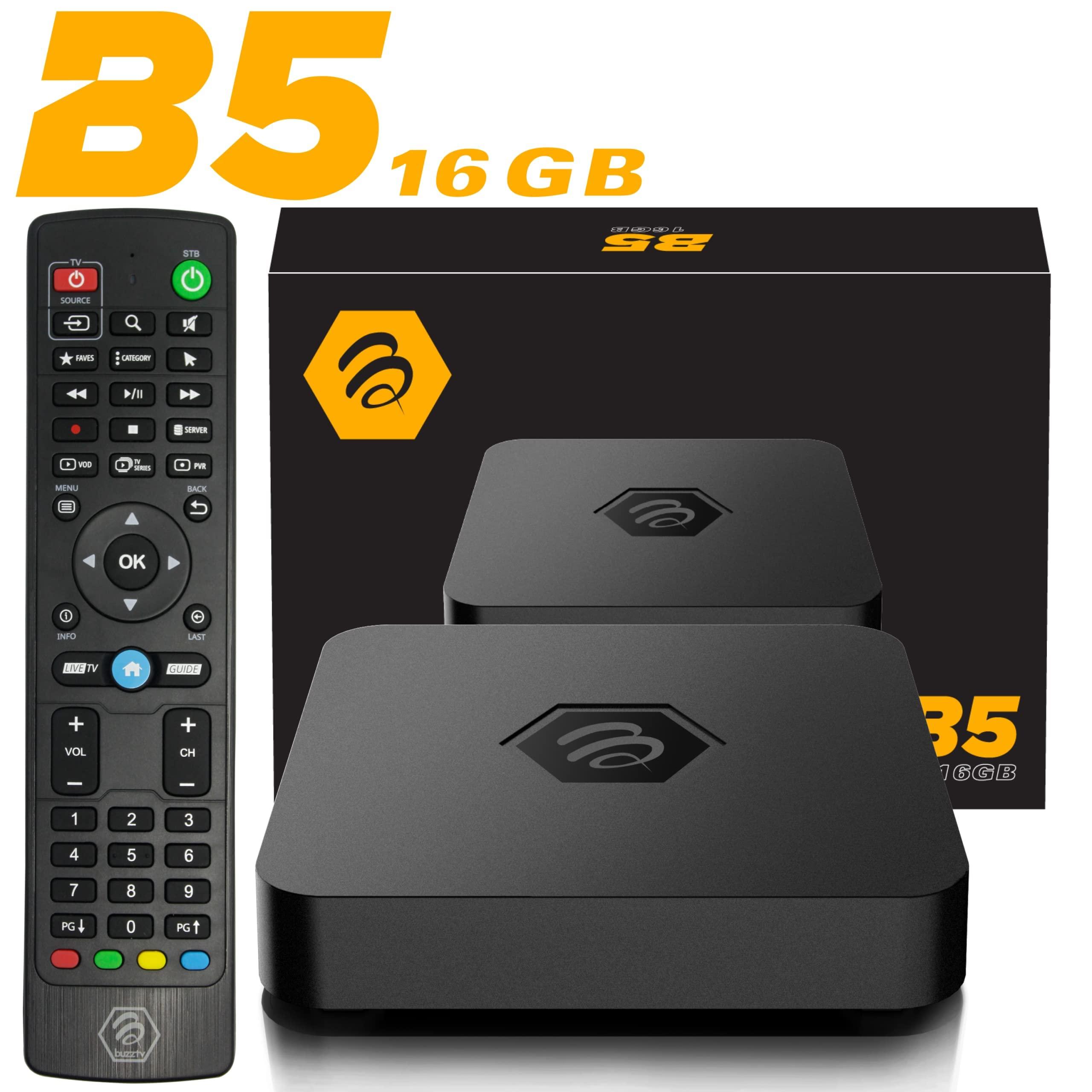 BuzzTV BuzzTV B5 Android 11 TV Box, 2GB RAM, 16GB Storage, 4K UHD, HDMI Output, Wi-Fi, Smart TV Box for Movies, Apps, TV Shows, and Entertainment