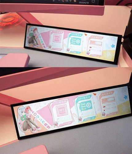 EDIY EDIY 8.8 Inch Computer Secondary Screen PC Temperature Display with Case CPU Temperature Monitor 1920x480 LED IPS Sub Screen AIDA64 PC CPU RAM Data Monitor, white