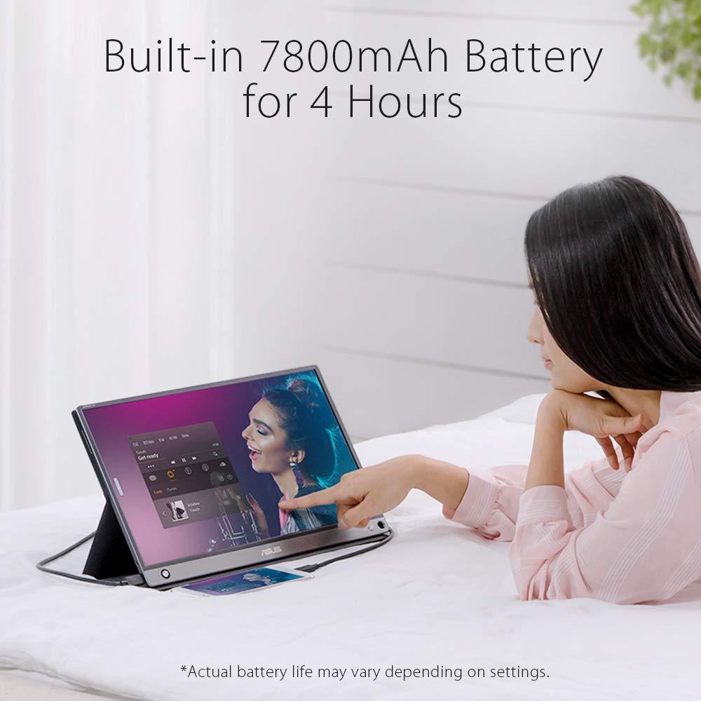 ASUS ASUS ZenScreen Touch MB16AMT 15.6-Inch LCD Monitor, Dark Gray